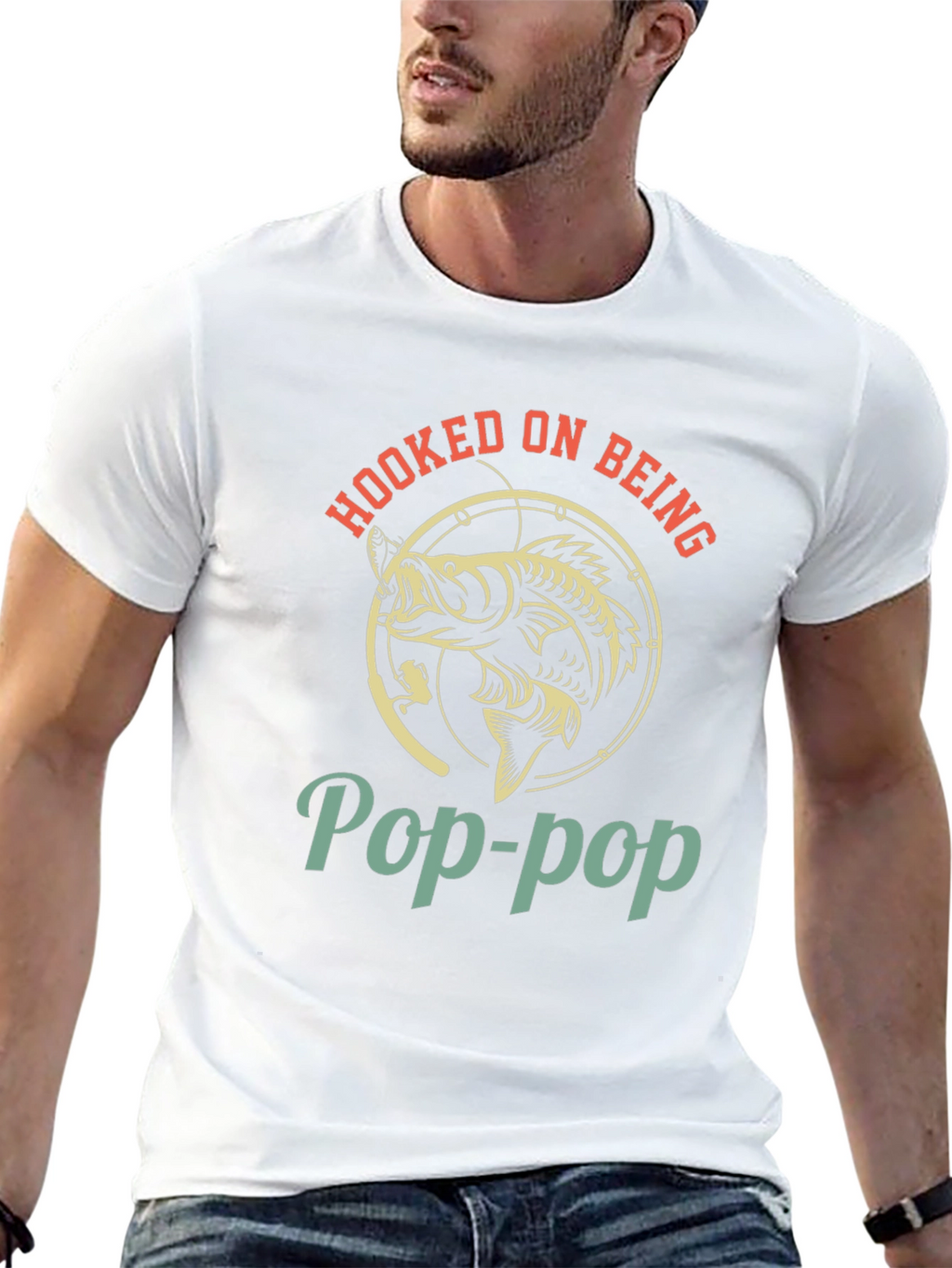 Hooked on Being Pop-Pop T-Shirt