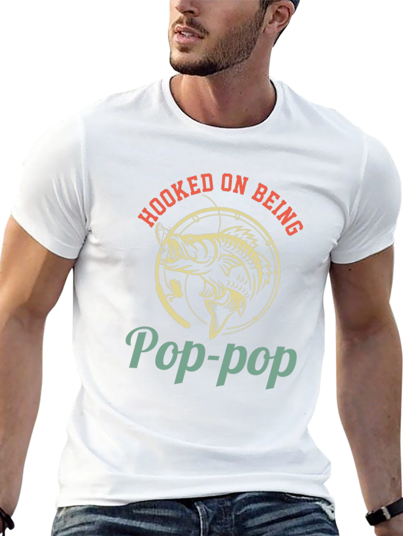 Hooked on Being Pop-Pop T-Shirt