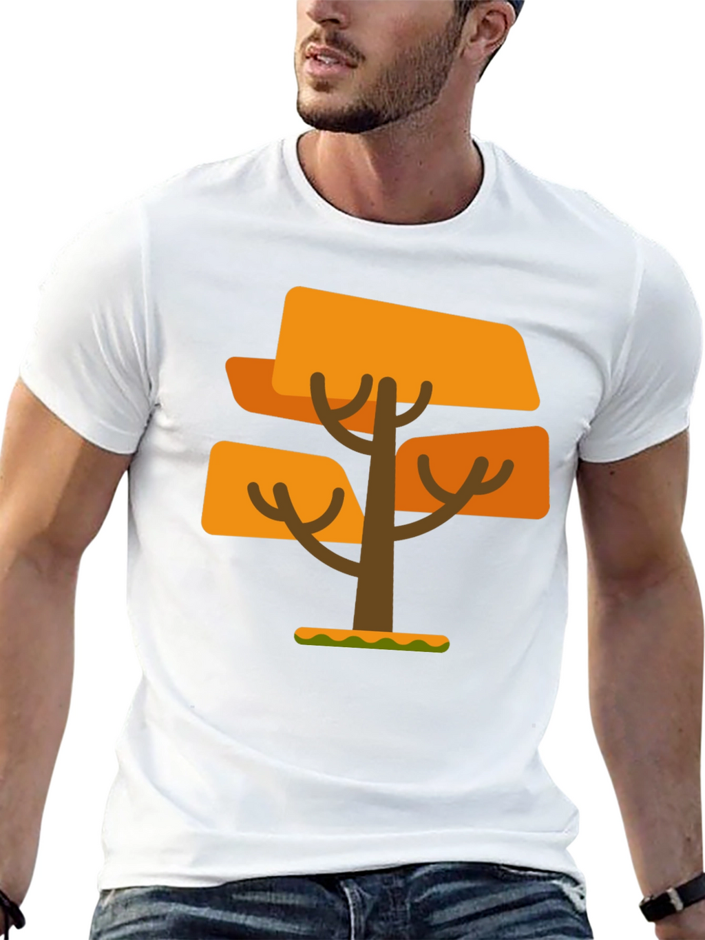 Geometric Tree Graphic Tee - Mens Black T-Shirt