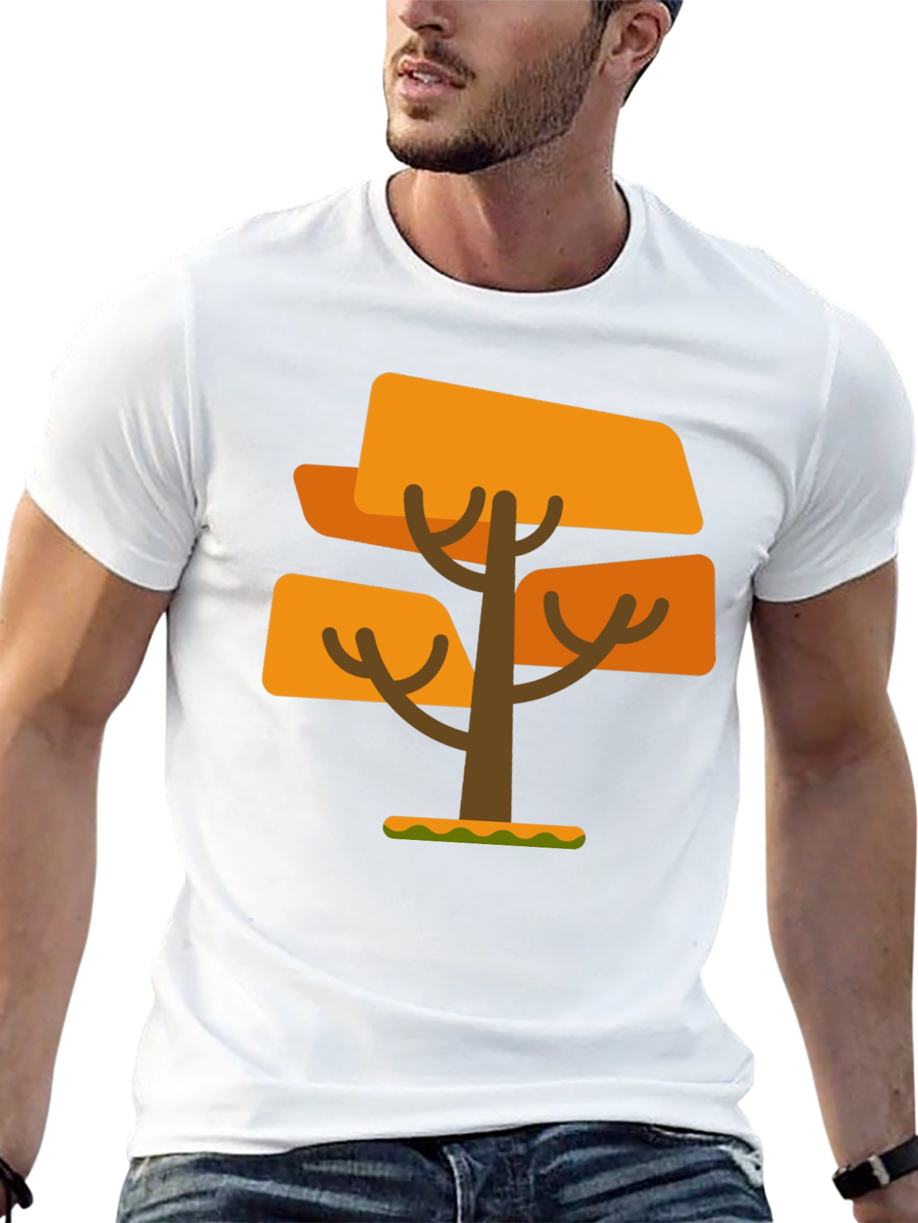 Geometric Tree Graphic Tee - Mens Black T-Shirt