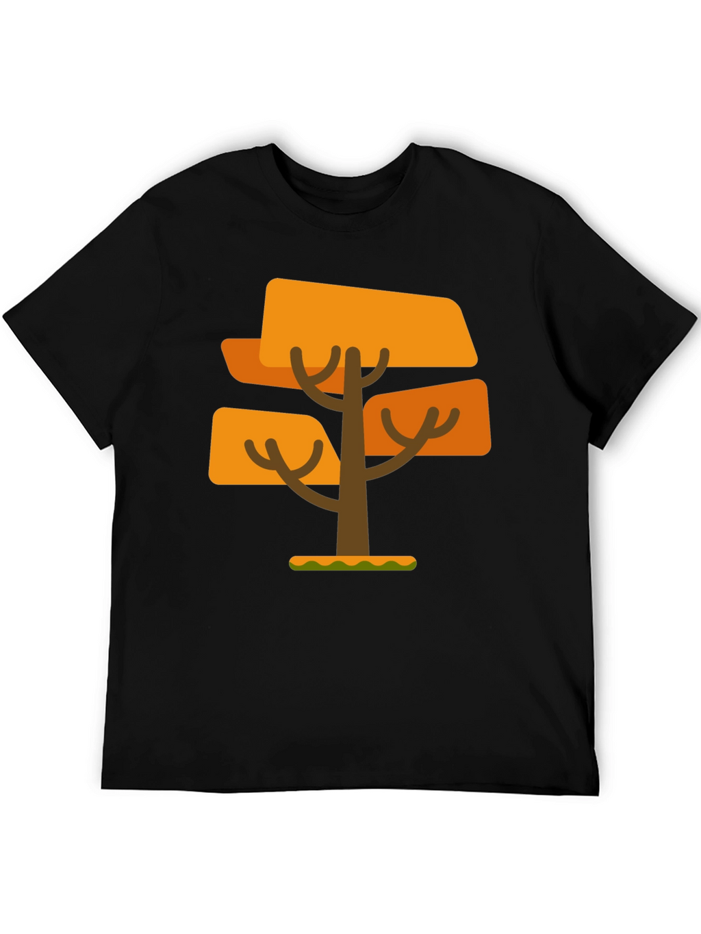 Geometric Tree Graphic Tee - Mens Black T-Shirt