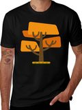 Geometric Tree Graphic Tee - Mens Black T-Shirt