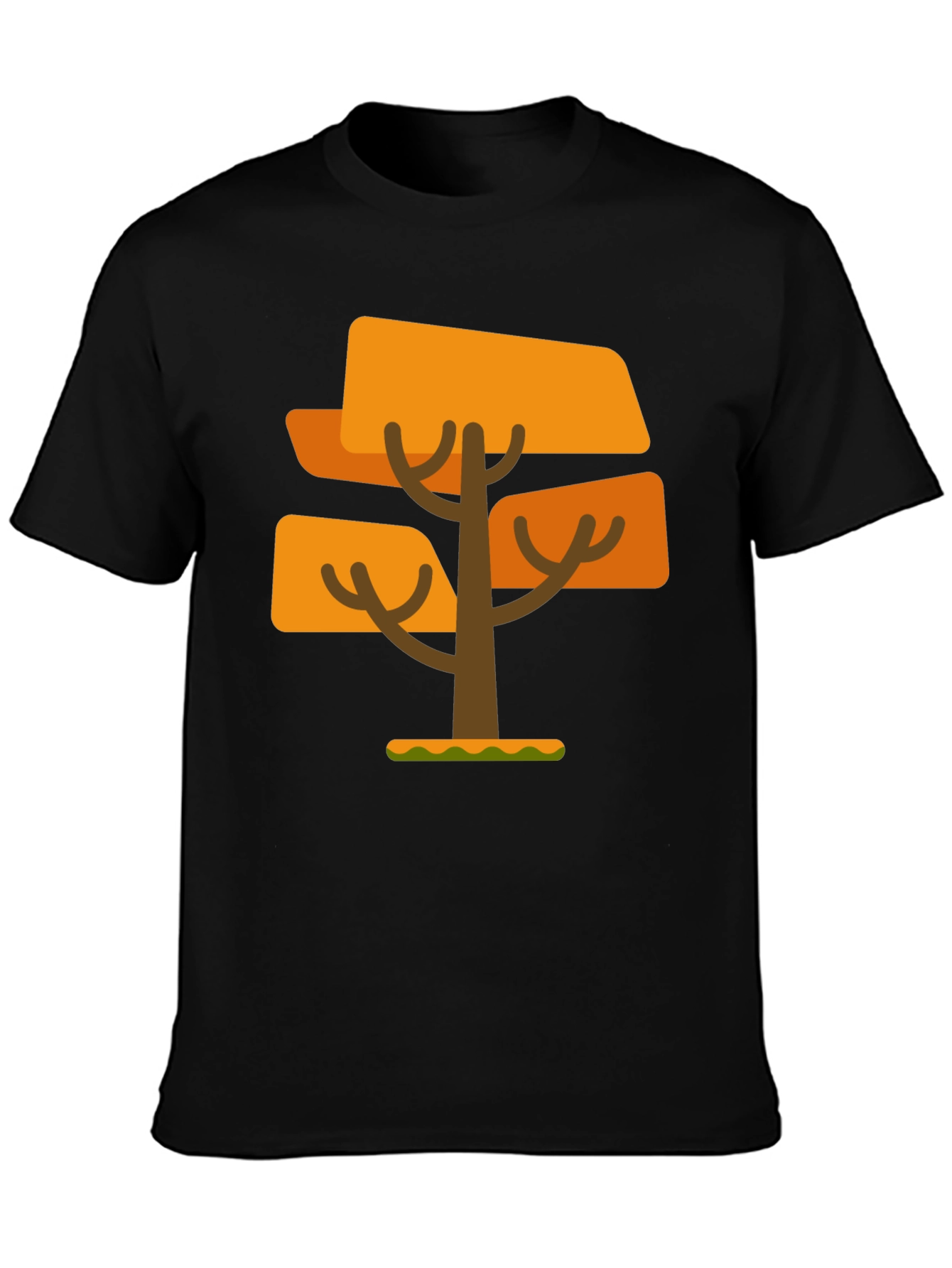 Geometric Tree Graphic Tee - Mens Black T-Shirt