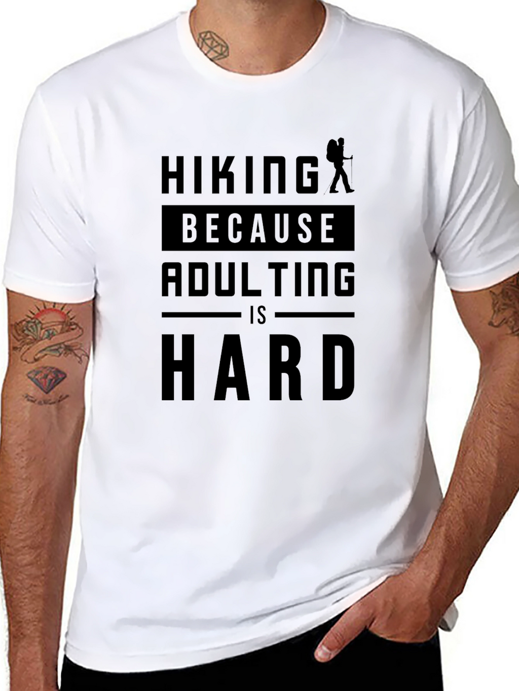 Hiking Because Adulting is Hard Graphic Tee