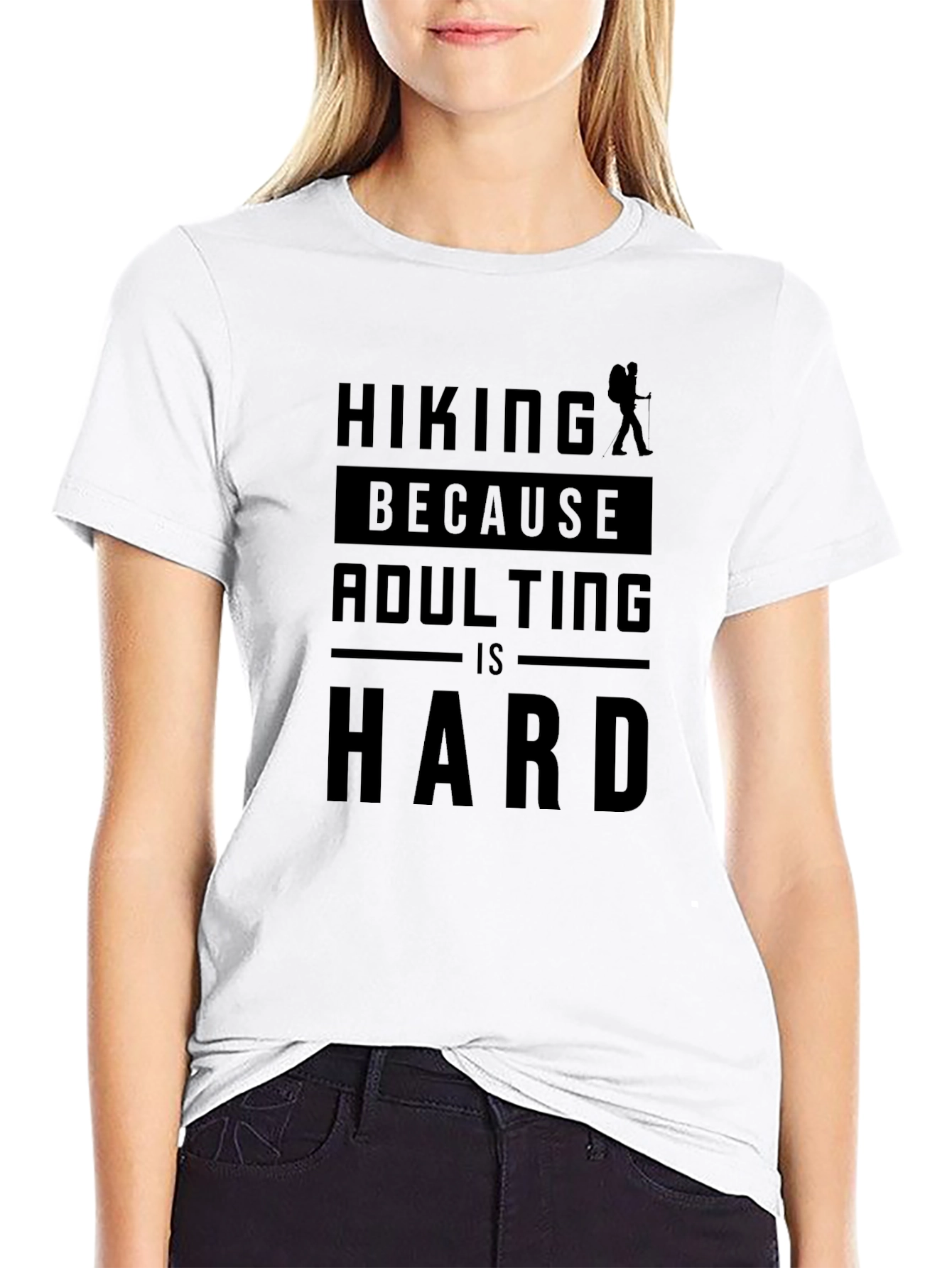 Hiking Because Adulting is Hard Graphic Tee