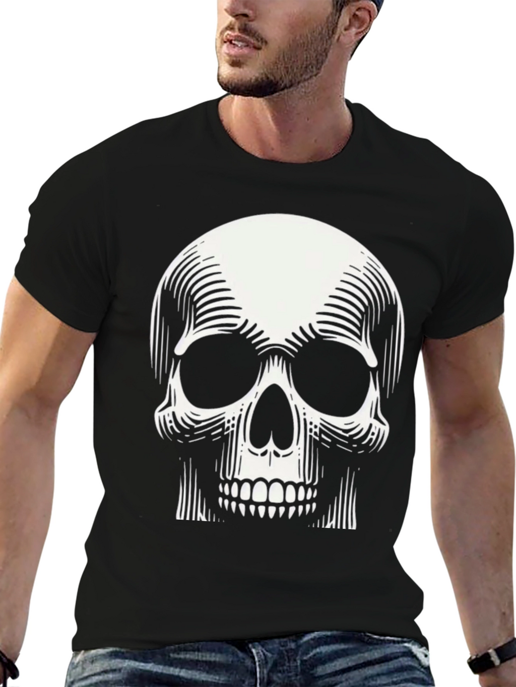 Skull Graphic Print Tee - Modern Design