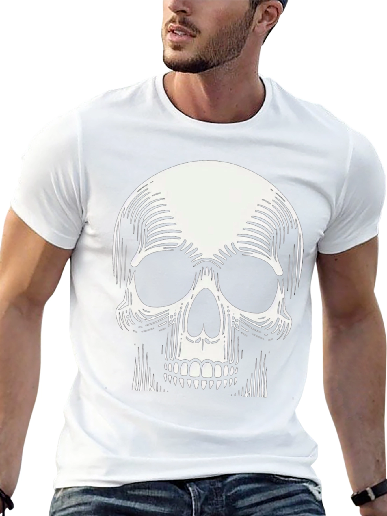Skull Graphic Print Tee - Modern Design