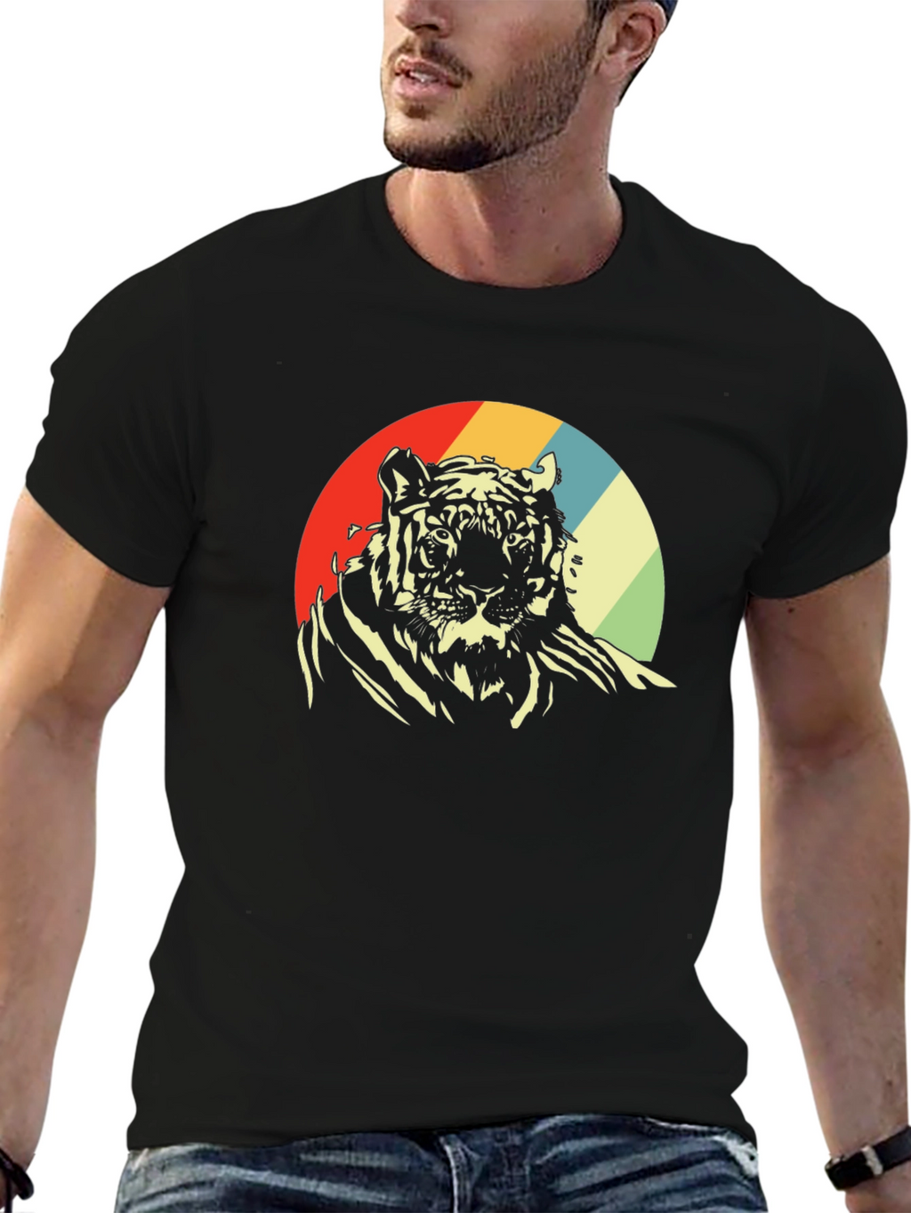 Retro Tiger Graphic Tee - Classic Style