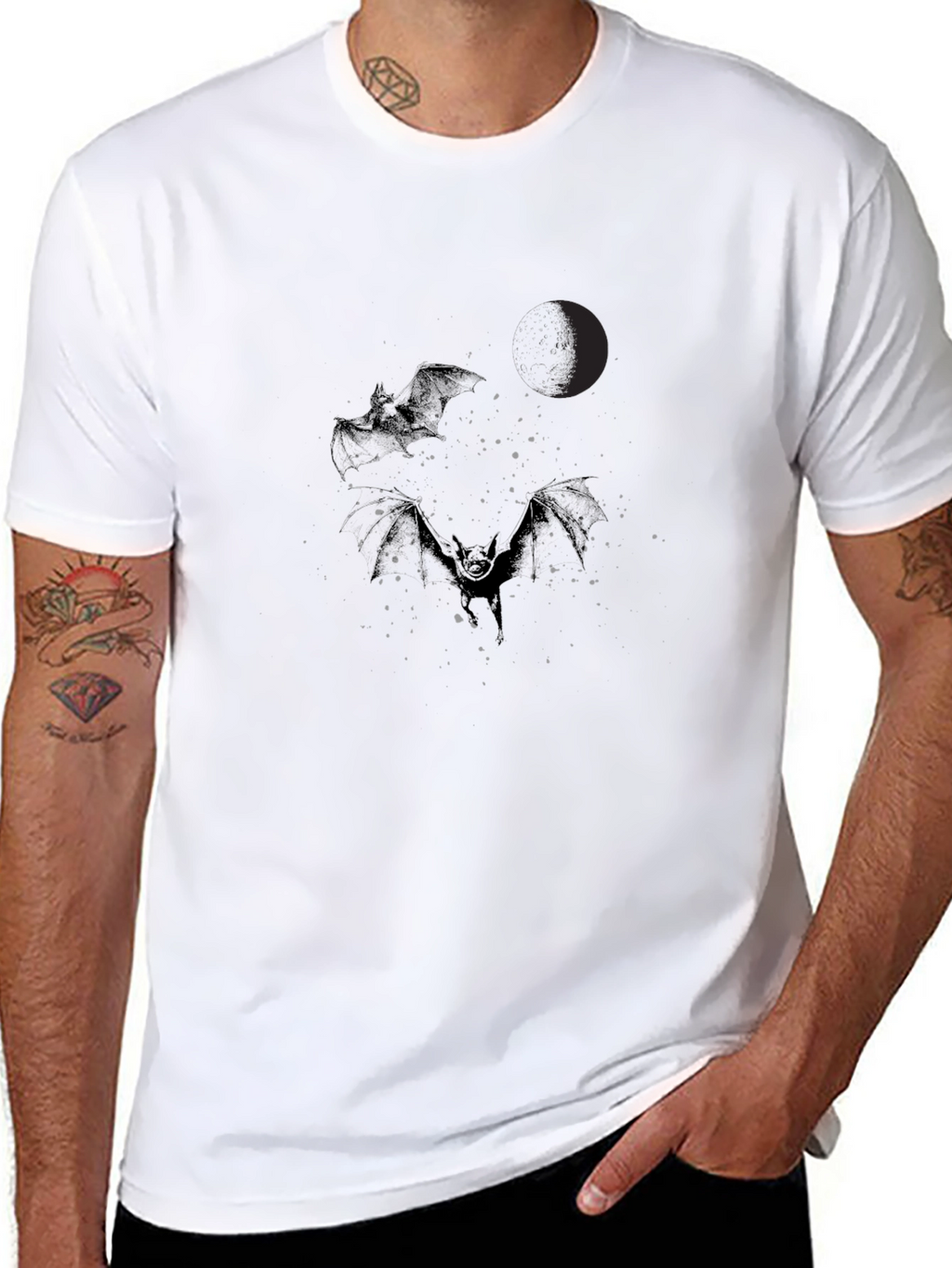 Bat Moon Graphic Tee - Dark & Spooky
