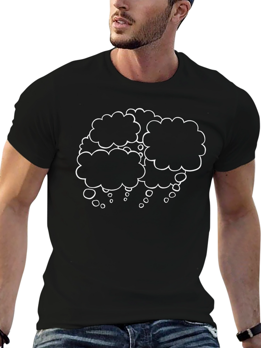 Thinking Cloud T-Shirt - Black Cotton Tee