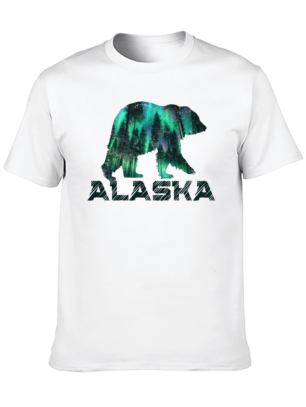 Alaska Bear Aurora Borealis Graphic T-Shirt