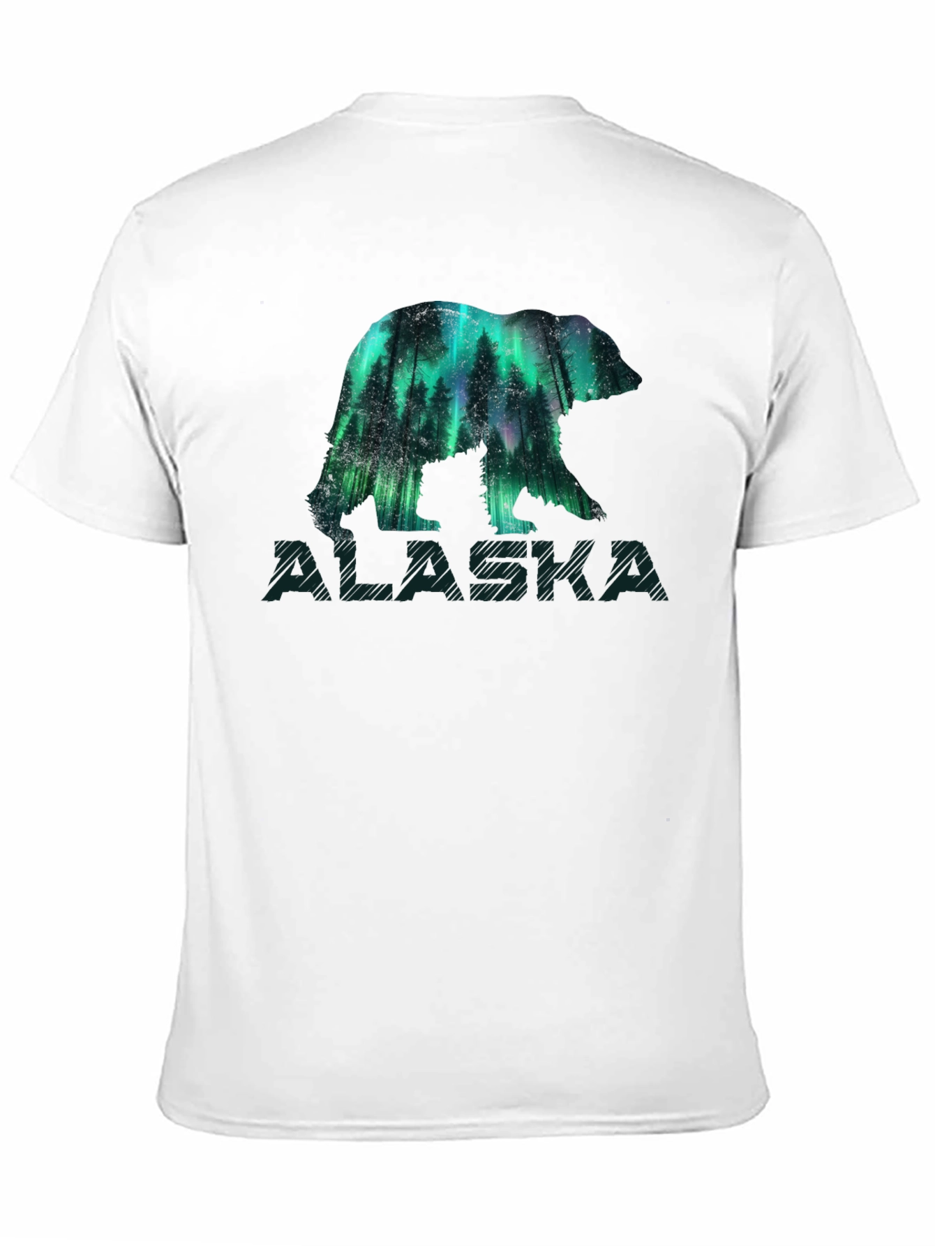 Alaska Bear Aurora Borealis Graphic T-Shirt