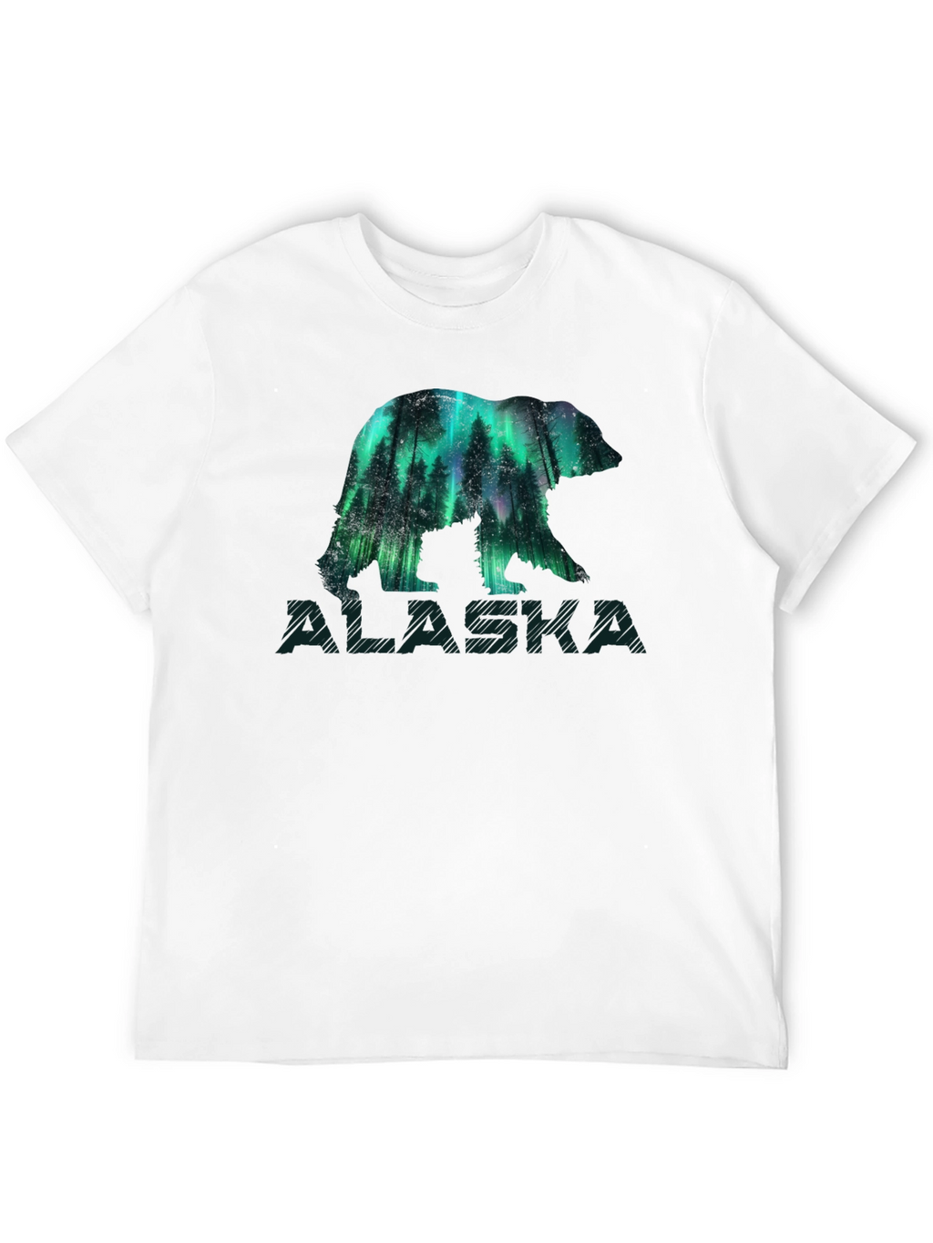 Alaska Bear Aurora Borealis Graphic T-Shirt