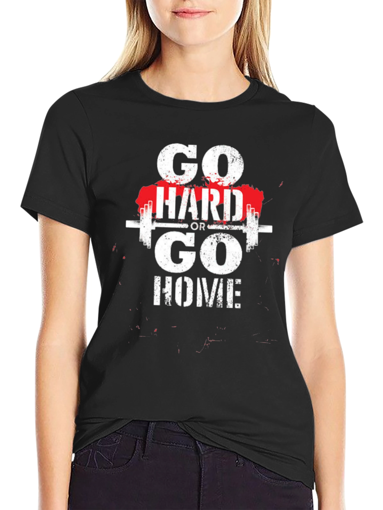 Go Hard or Go Home Black Graphic Tee