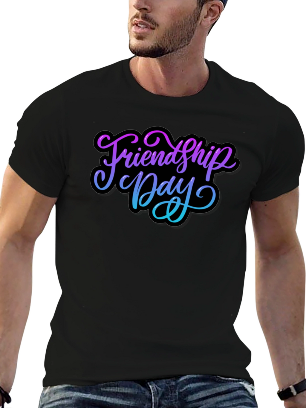 Friendship Day Black T-Shirt