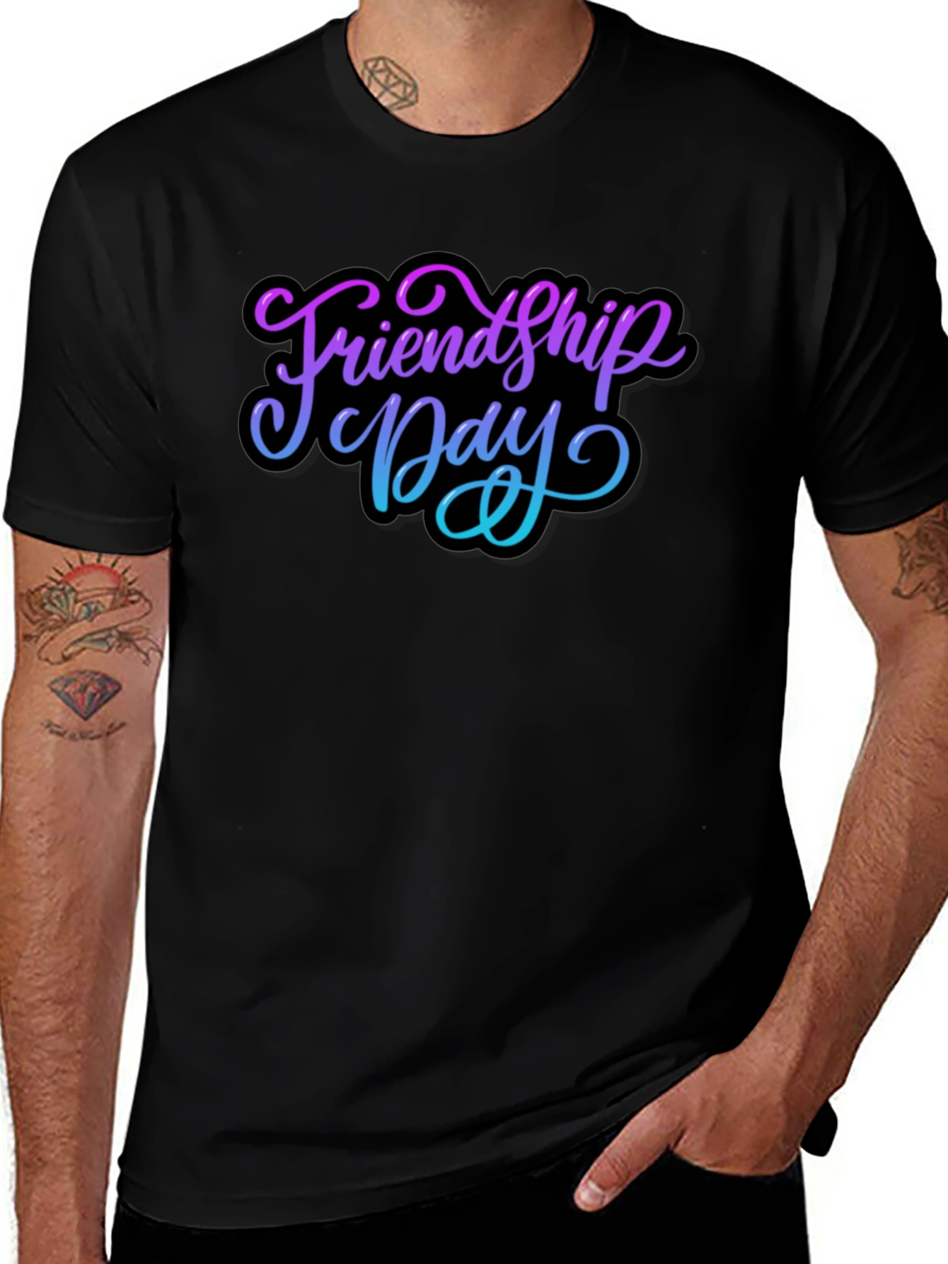 Friendship Day Black T-Shirt
