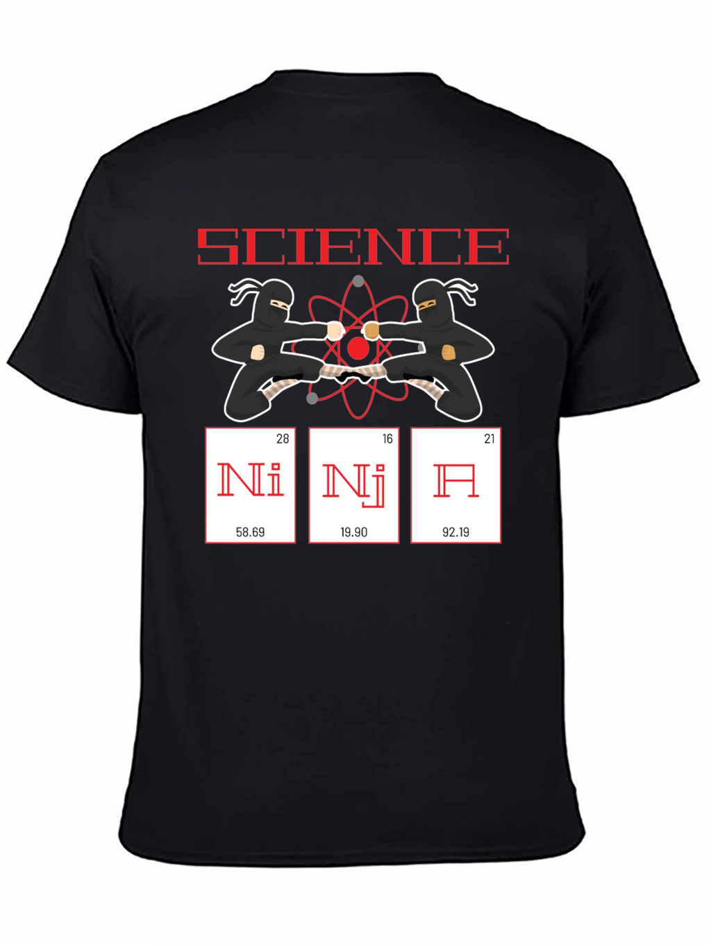 Science Ninja Funny T-Shirt - Periodic Table Elements