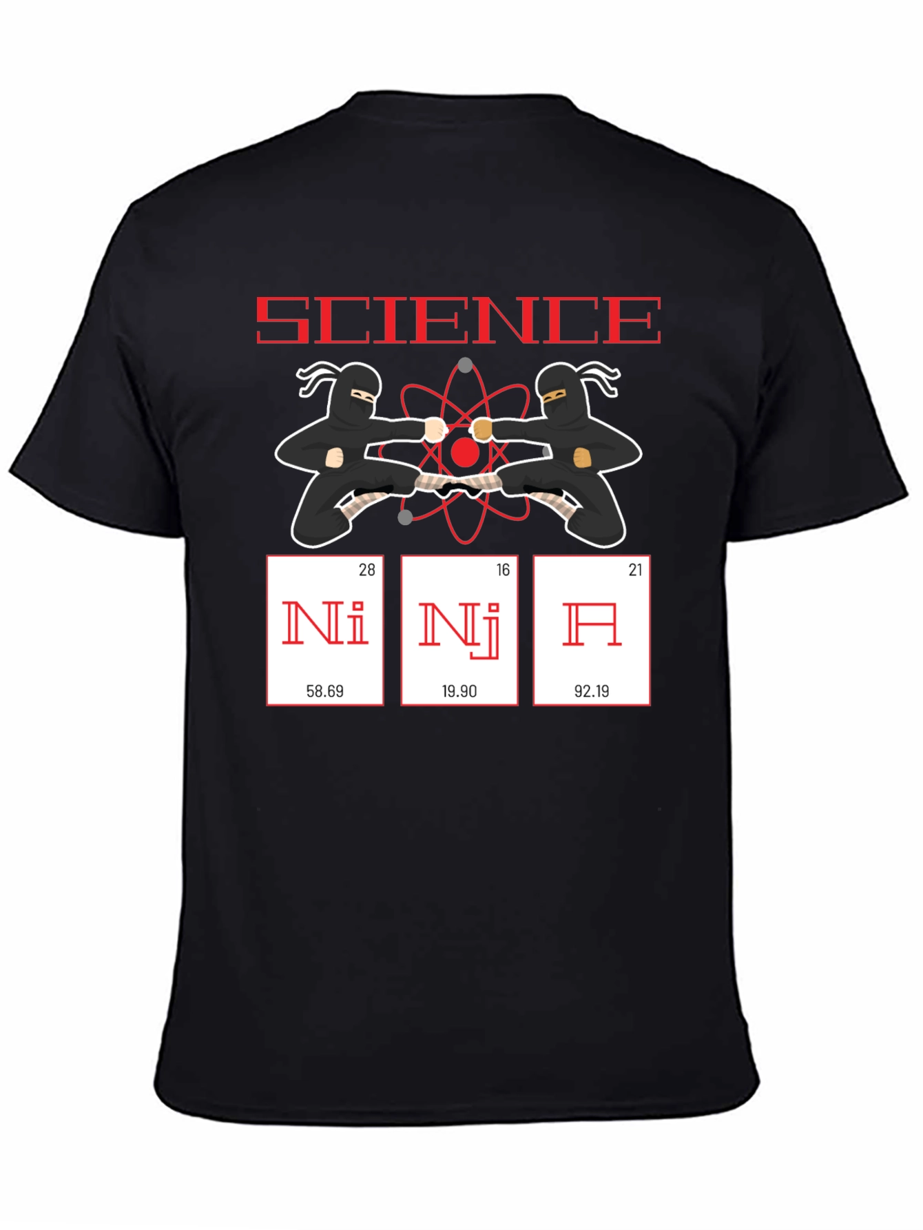 Science Ninja Funny T-Shirt - Periodic Table Elements