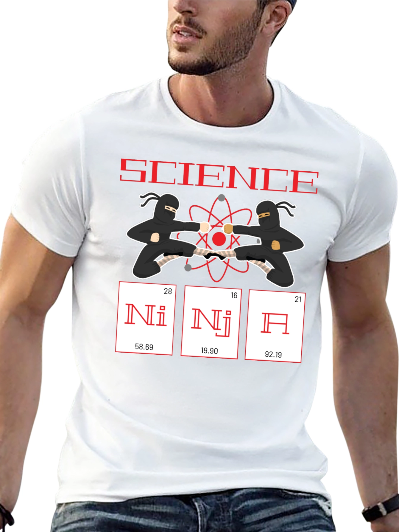 Science Ninja Funny T-Shirt - Periodic Table Elements