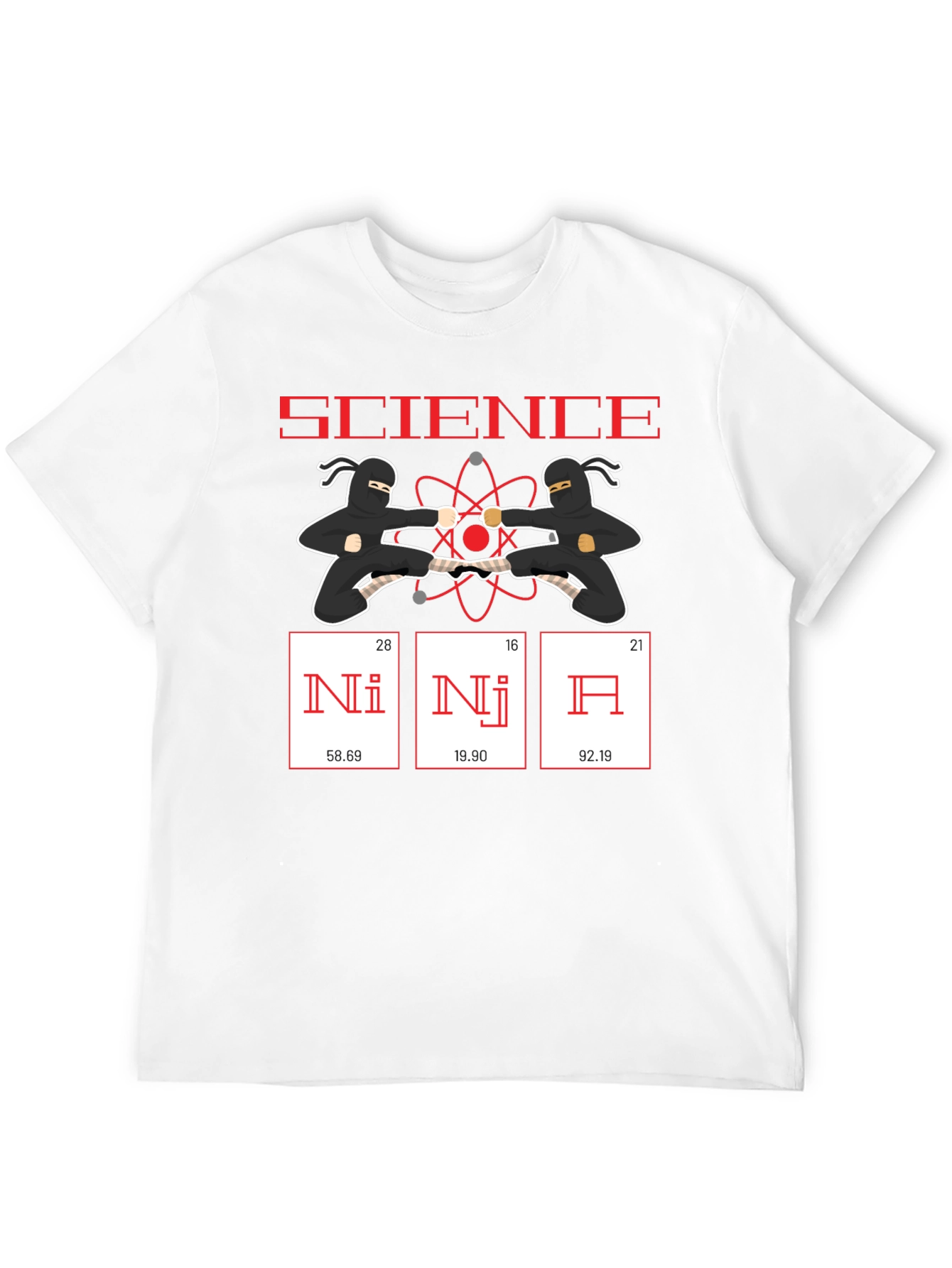 Science Ninja Funny T-Shirt - Periodic Table Elements