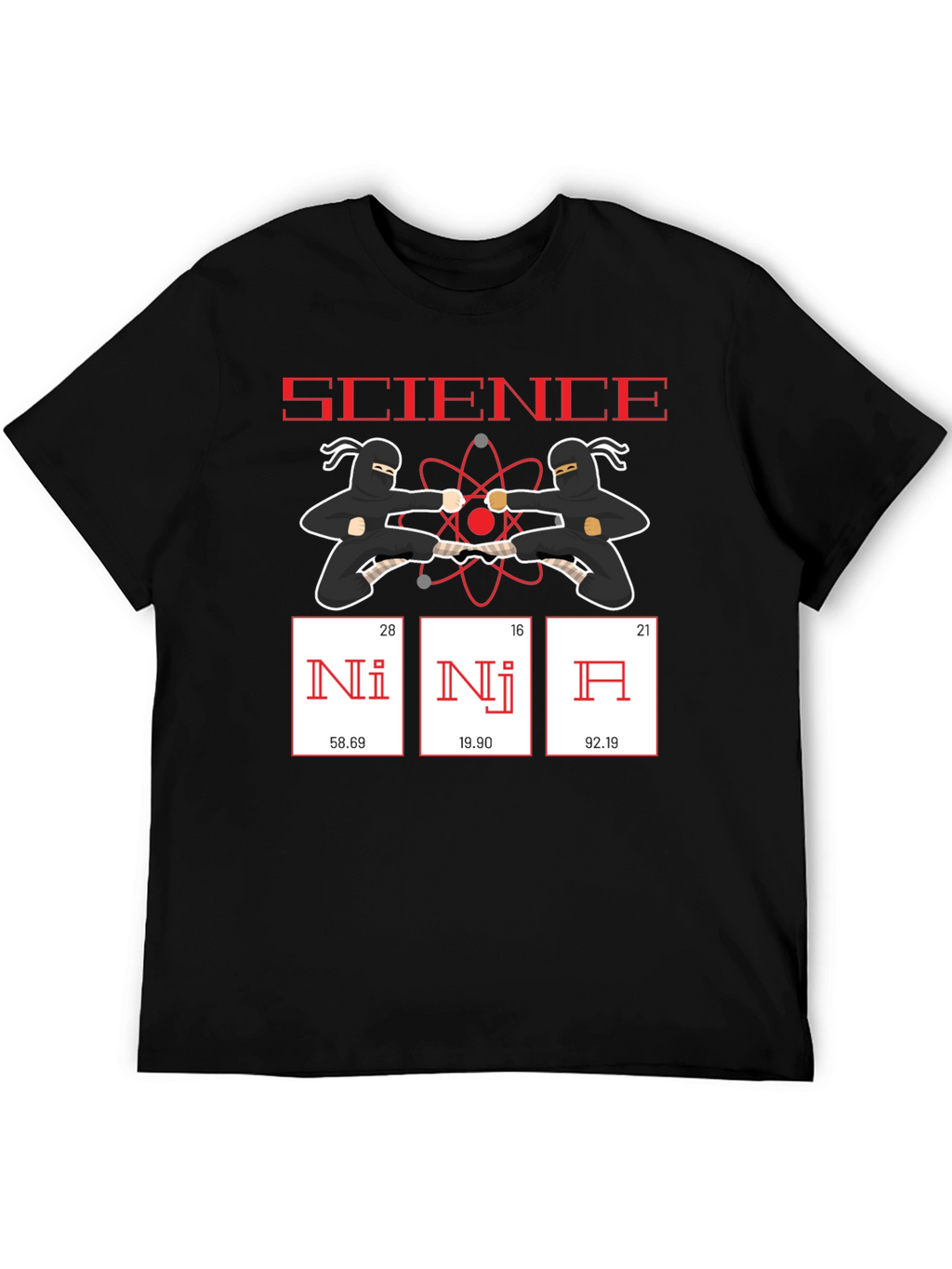 Science Ninja Funny T-Shirt - Periodic Table Elements