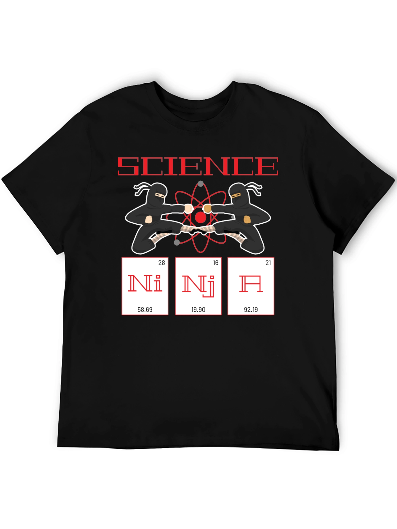 Science Ninja Funny T-Shirt - Periodic Table Elements