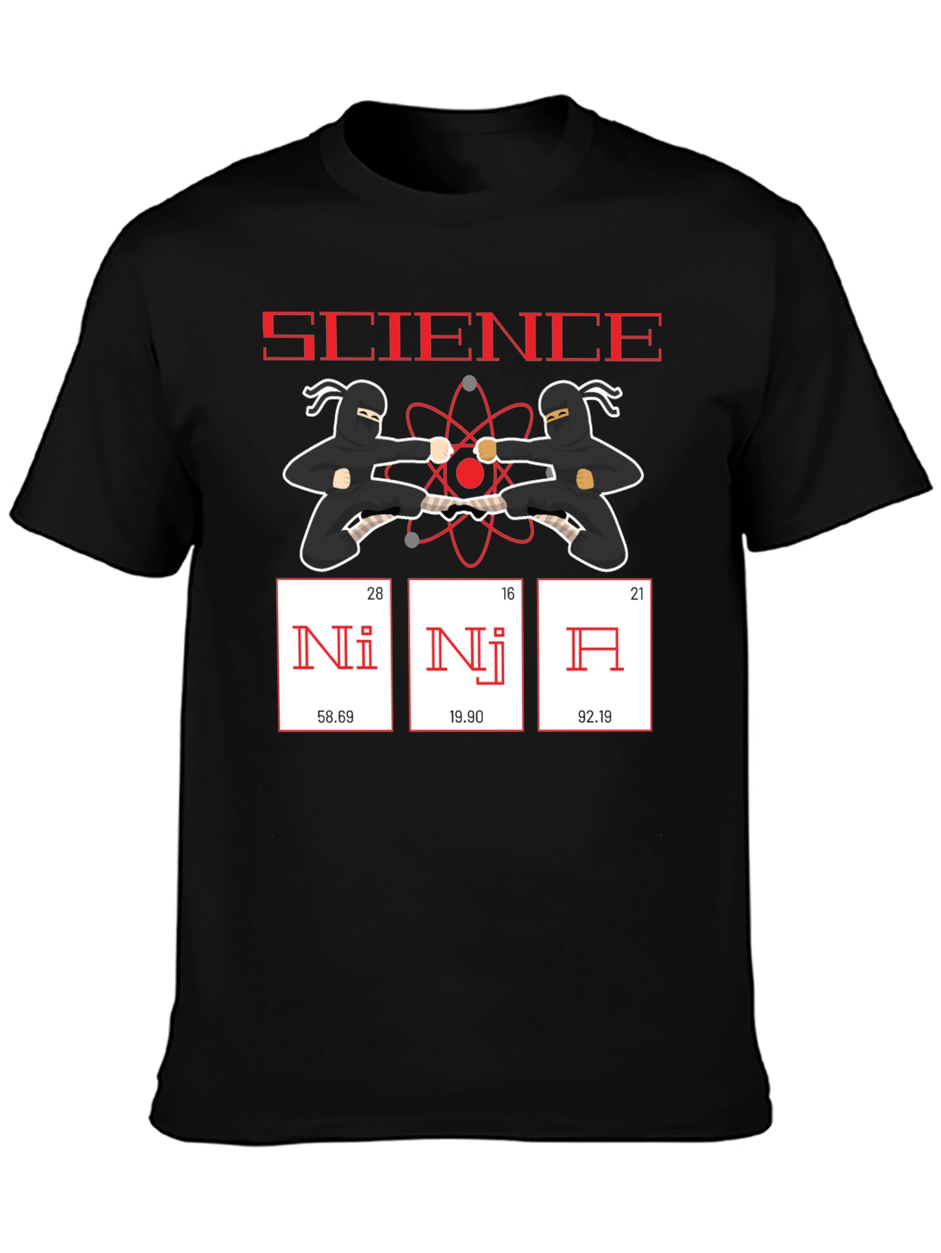 Science Ninja Funny T-Shirt - Periodic Table Elements