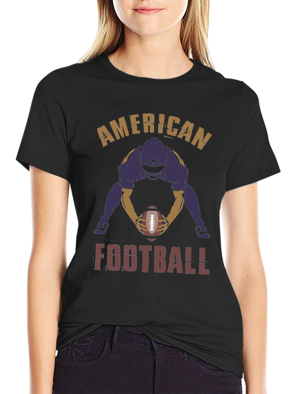 American Football Player Graphic Print T-Shirt