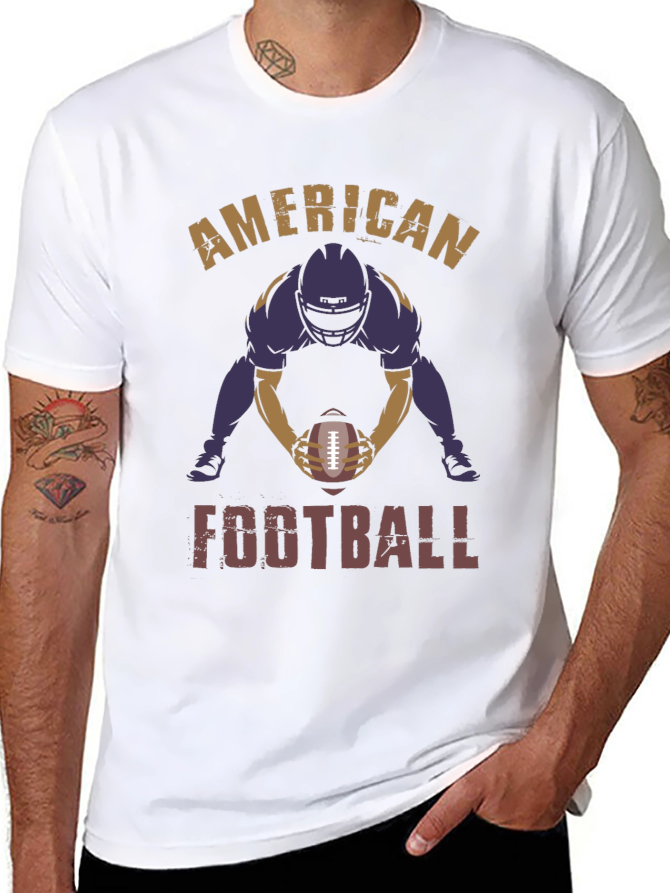 American Football Player Graphic Print T-Shirt