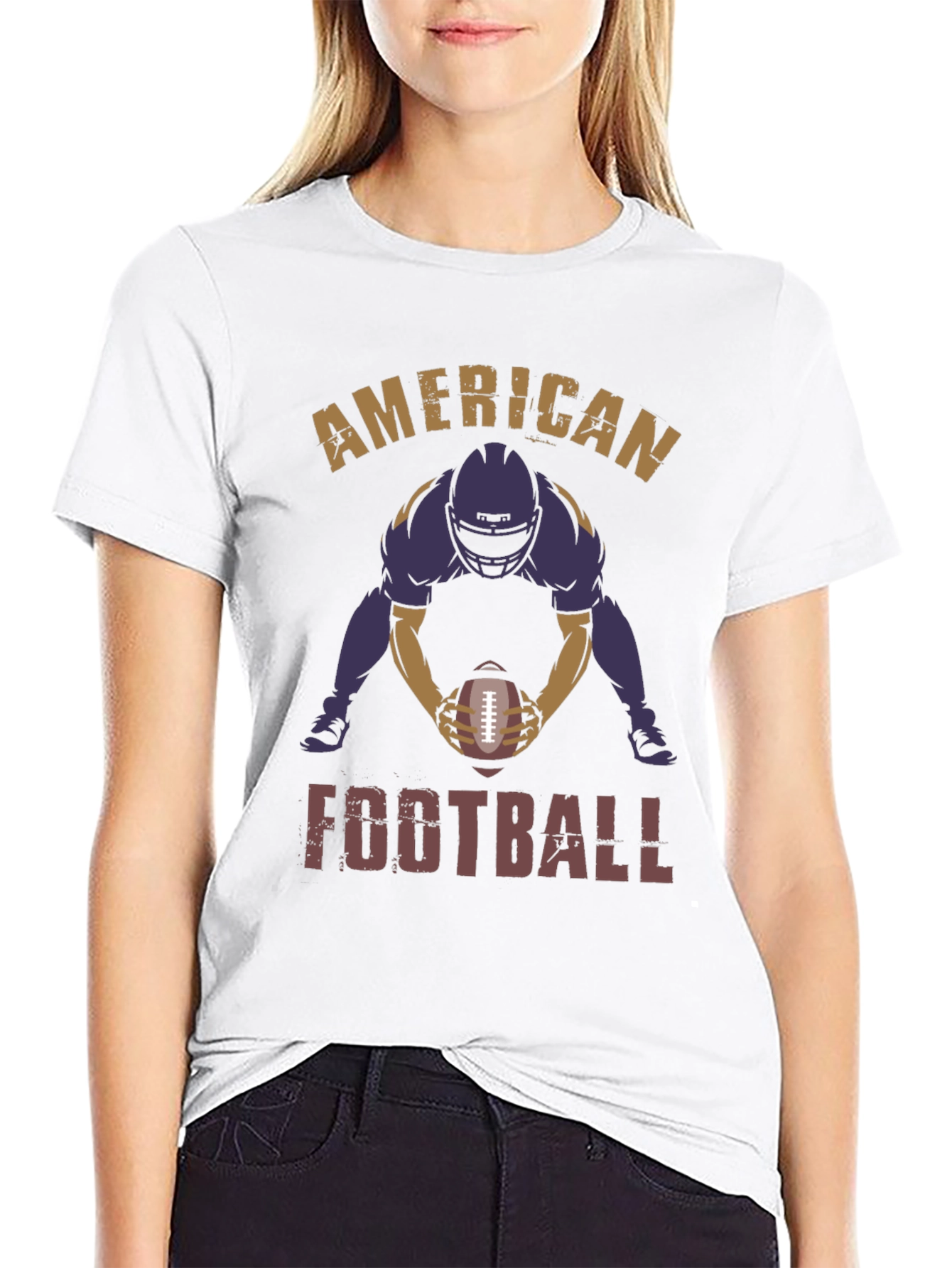 American Football Player Graphic Print T-Shirt