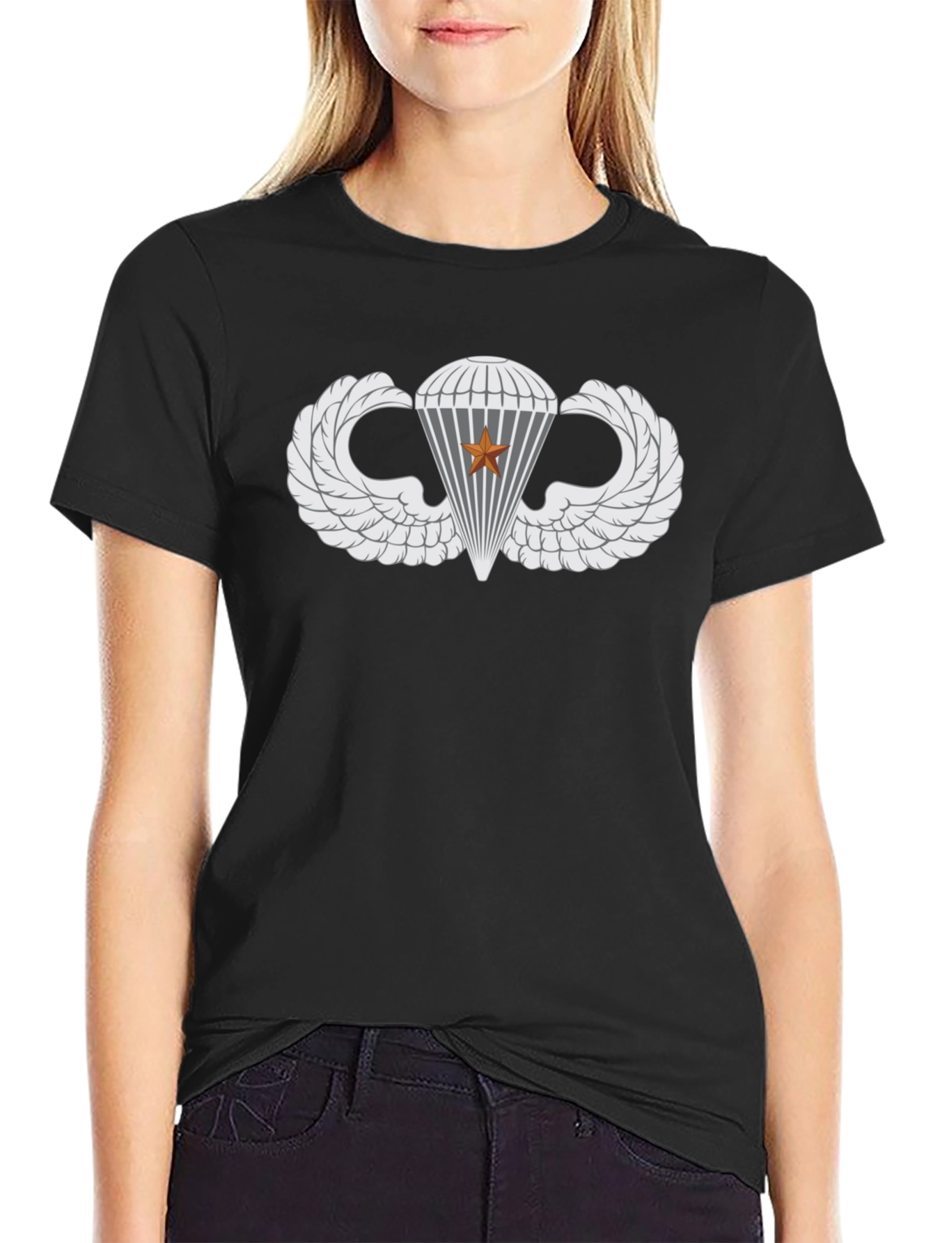 Paratrooper Wings Black T-Shirt