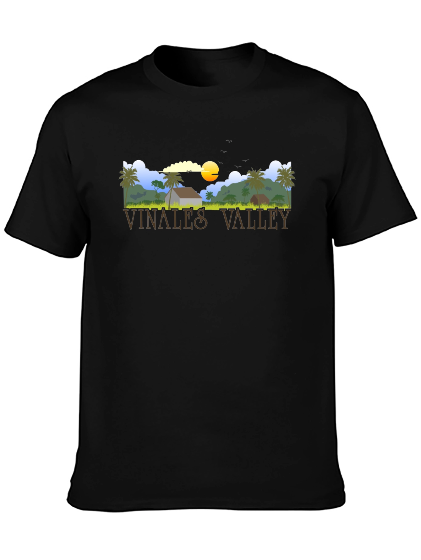 Vinales Valley Graphic Tee - Black Cotton T-Shirt