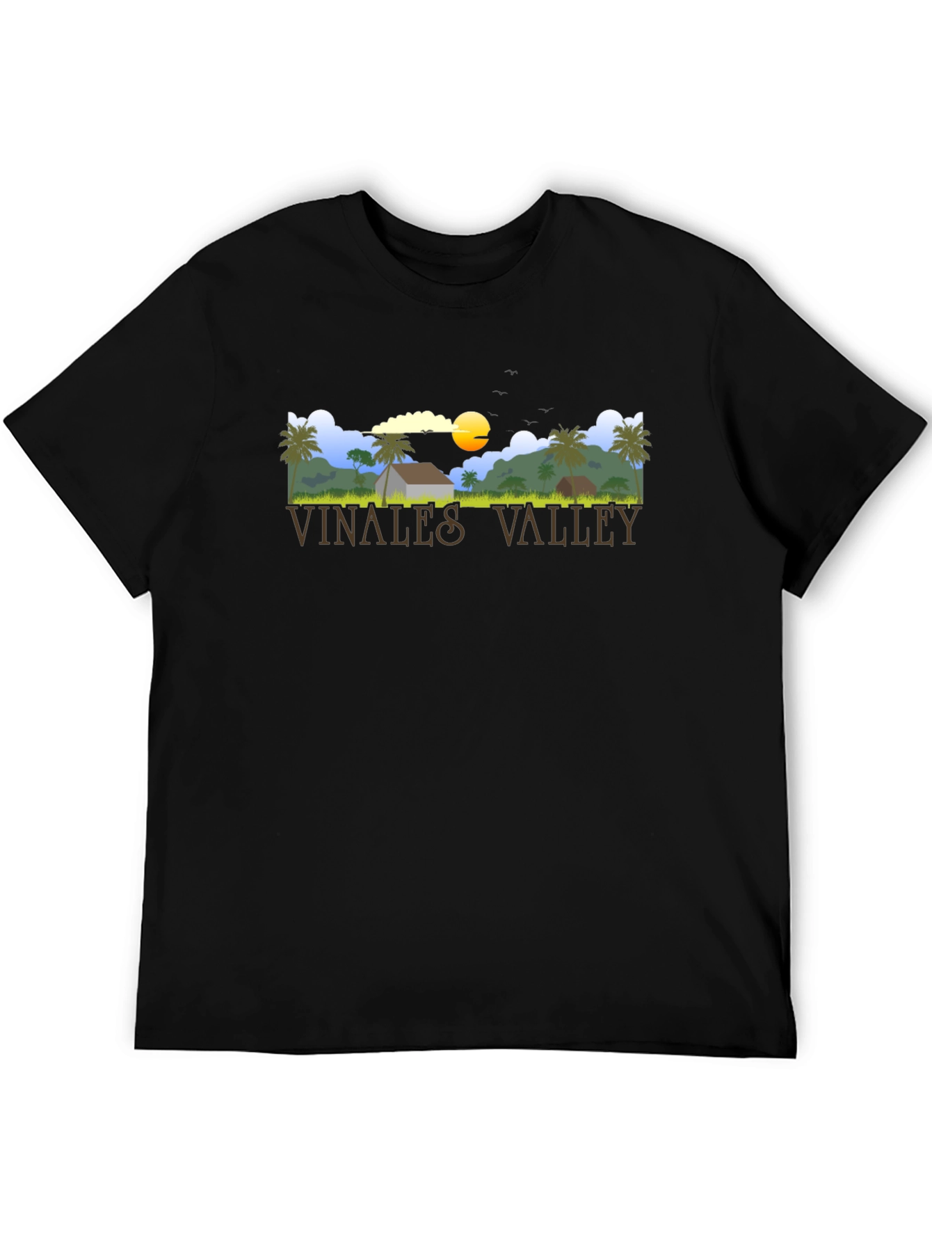 Vinales Valley Graphic Tee - Black Cotton T-Shirt