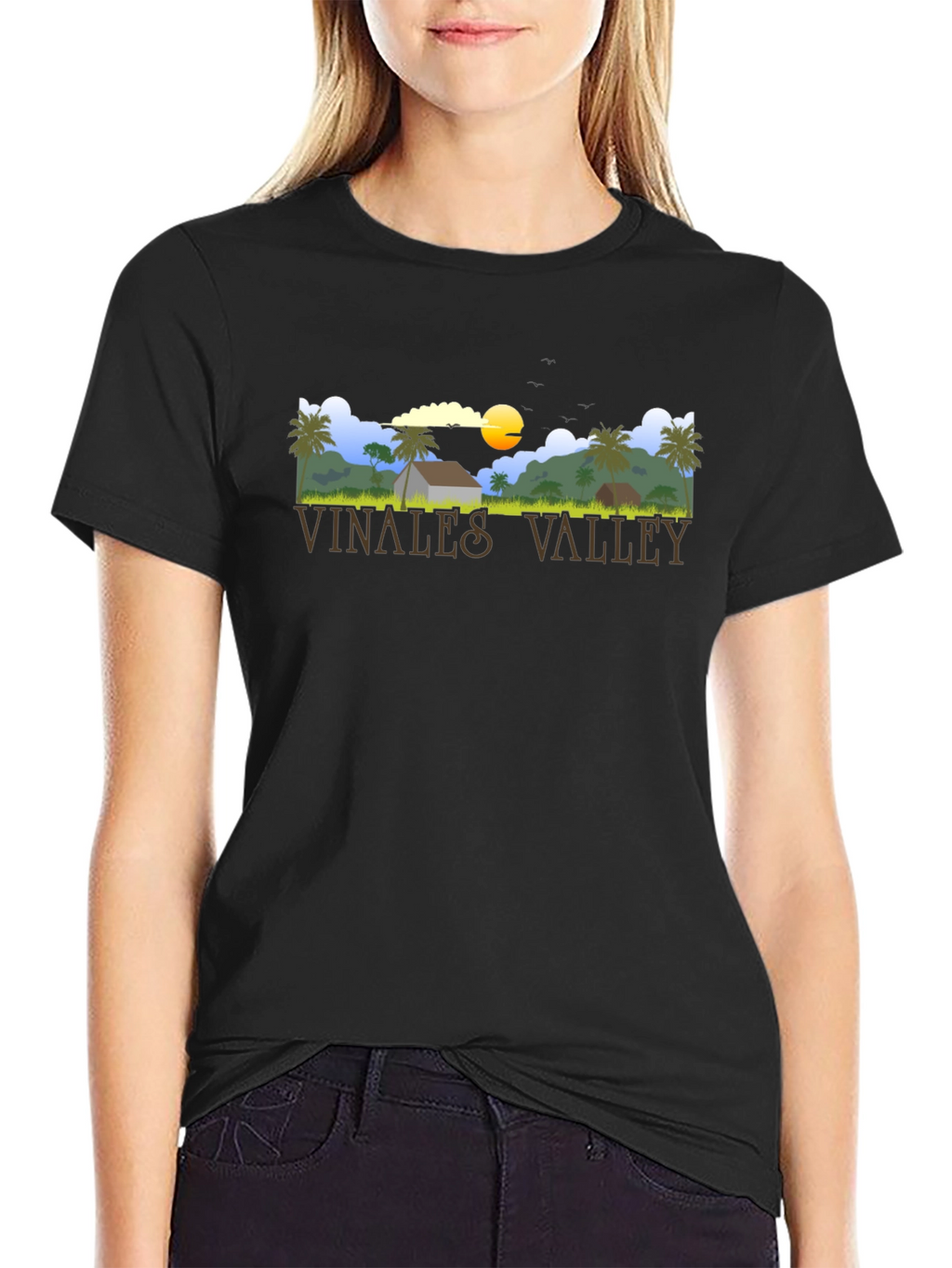 Vinales Valley Graphic Tee - Black Cotton T-Shirt