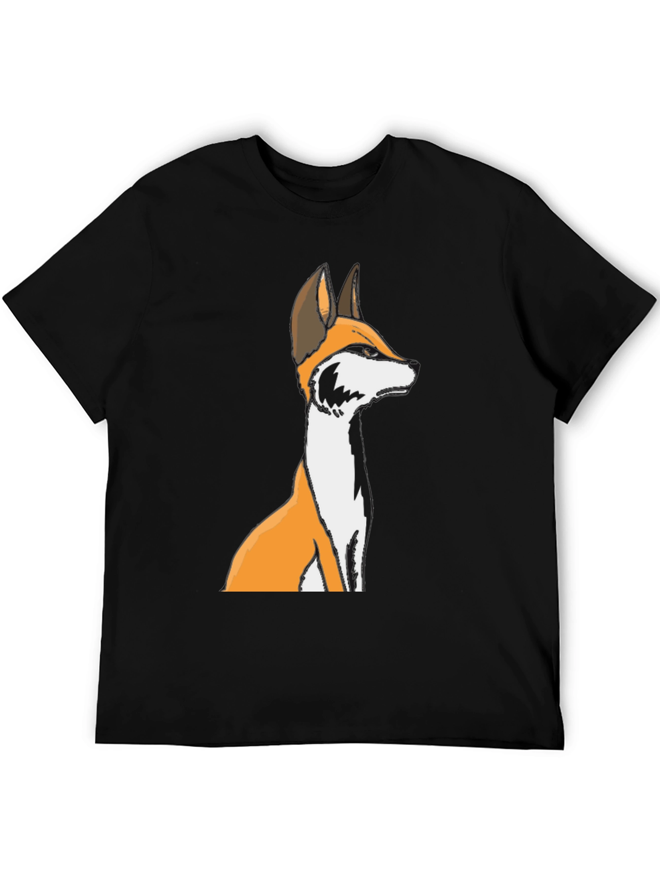 Fox Graphic Black T-Shirt - Unisex Crew Neck