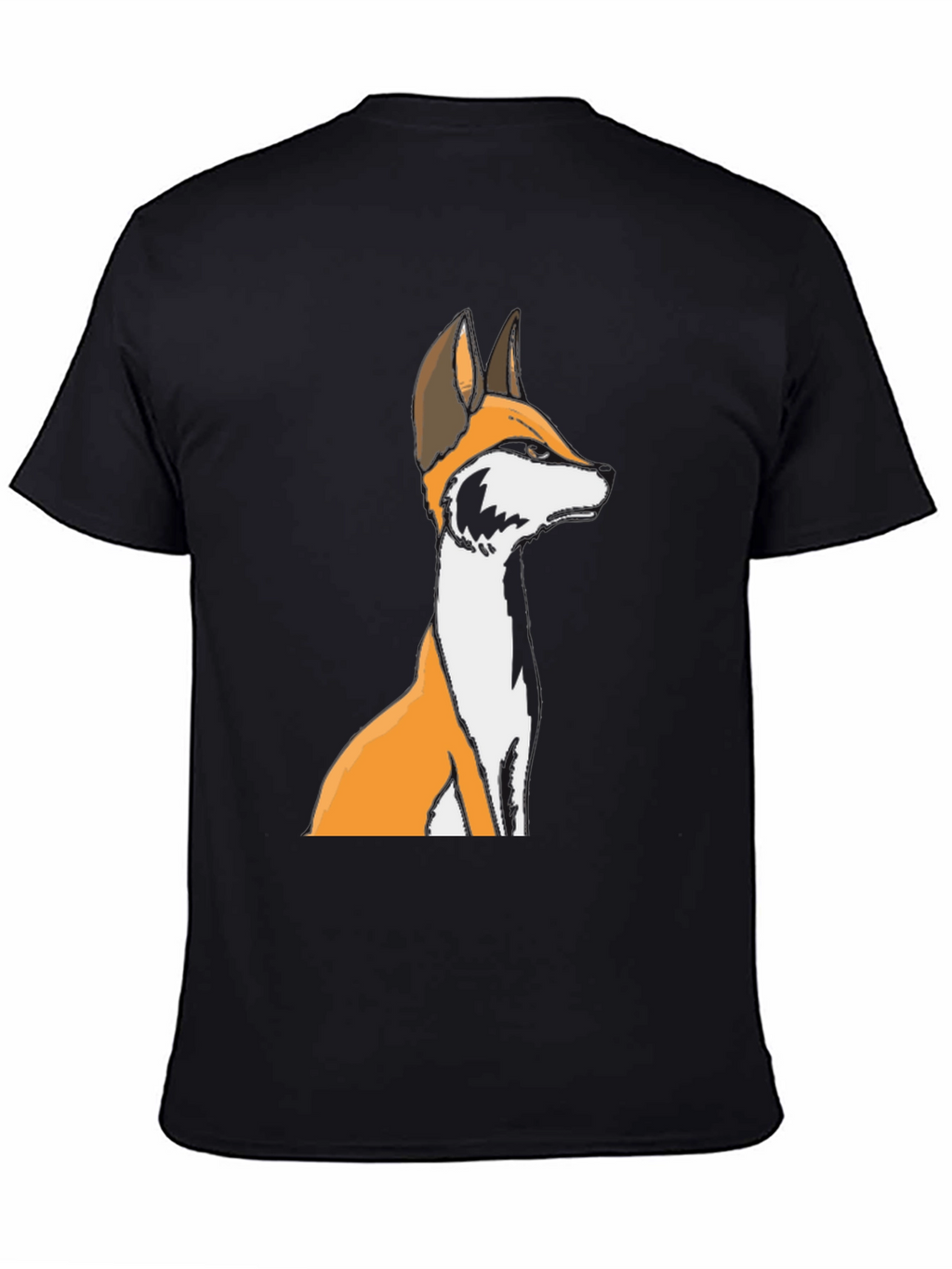 Fox Graphic Black T-Shirt - Unisex Crew Neck