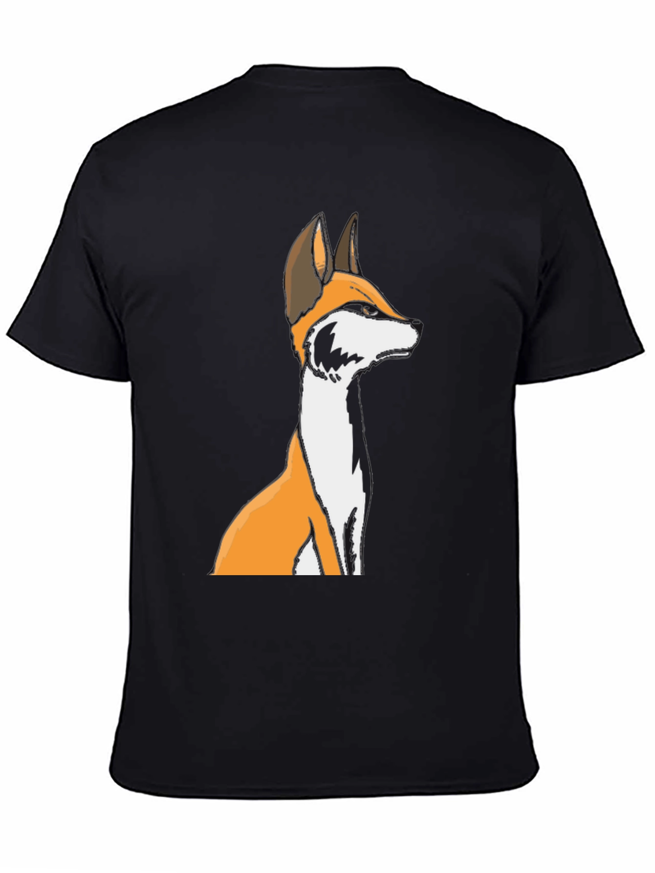 Fox Graphic Black T-Shirt - Unisex Crew Neck