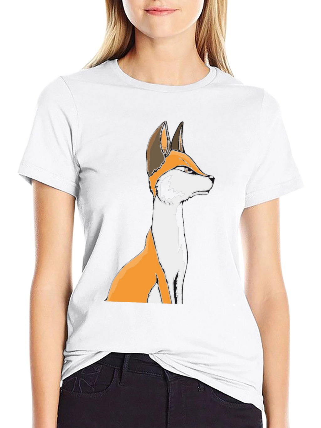 Fox Graphic Black T-Shirt - Unisex Crew Neck