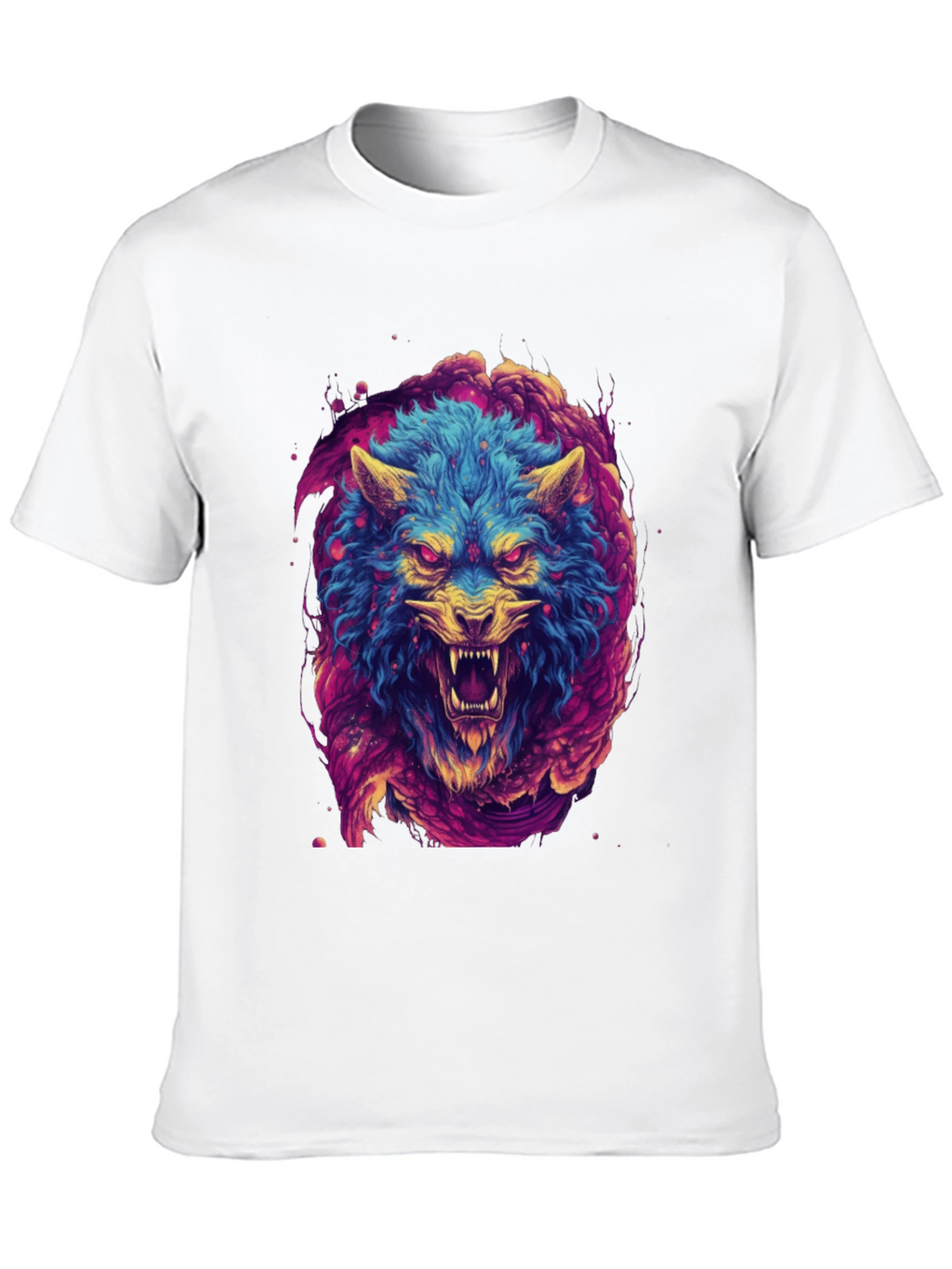 Vibrant Wolf Graphic Tee - Bold & Unique Design