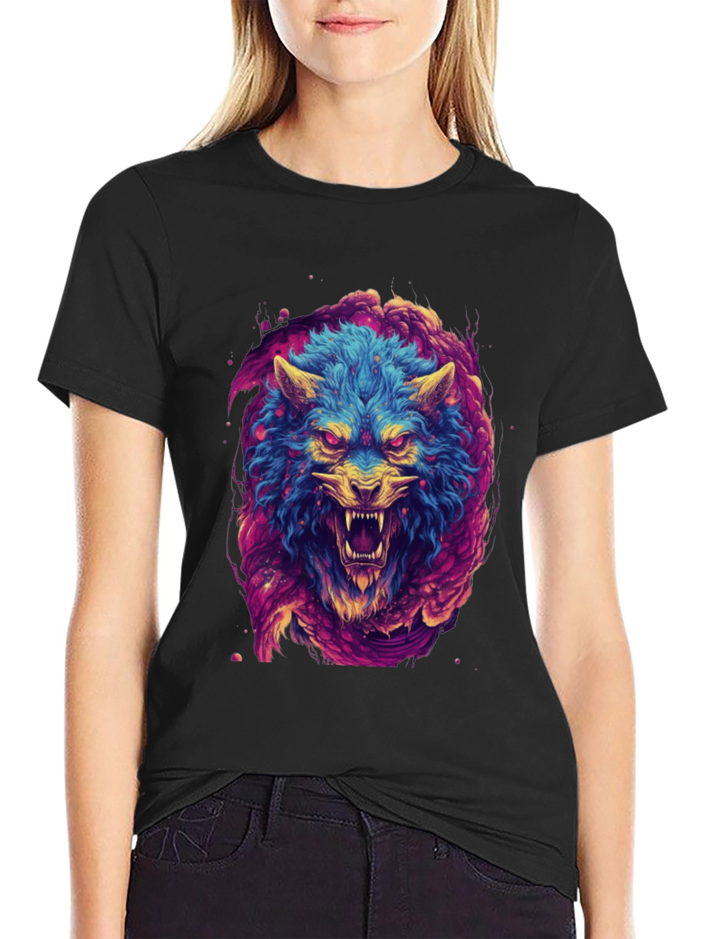 Vibrant Wolf Graphic Tee - Bold & Unique Design