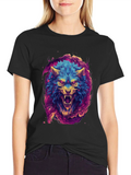 Vibrant Wolf Graphic Tee - Bold & Unique Design