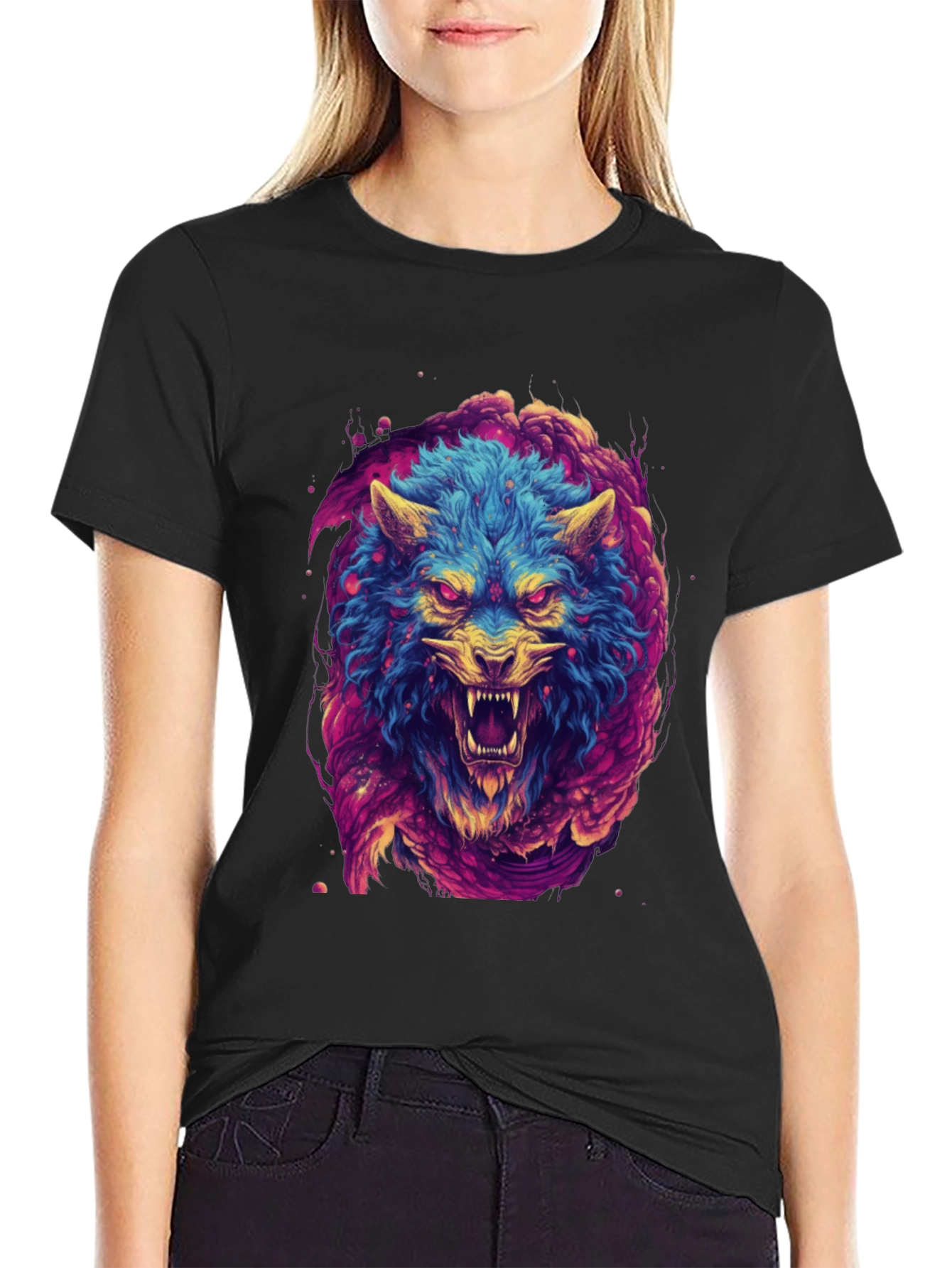 Vibrant Wolf Graphic Tee - Bold & Unique Design