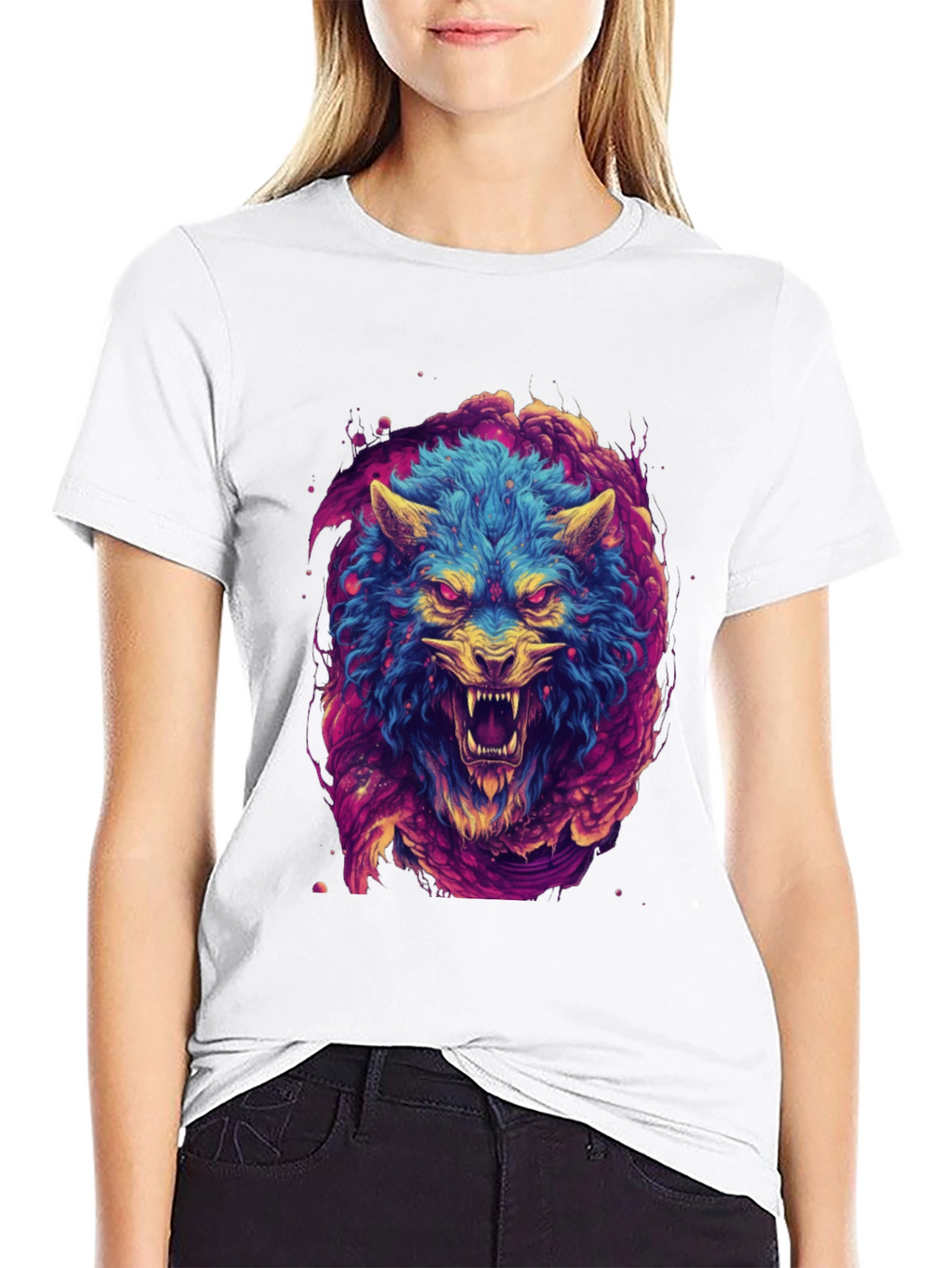 Vibrant Wolf Graphic Tee - Bold & Unique Design