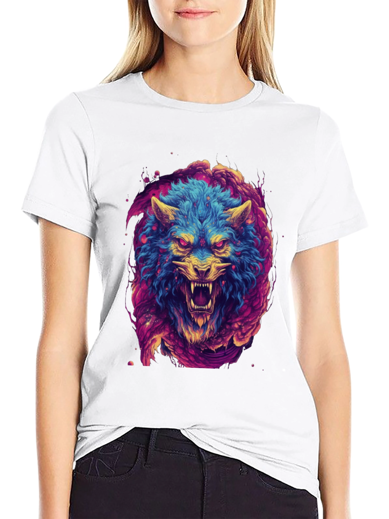 Vibrant Wolf Graphic Tee - Bold & Unique Design