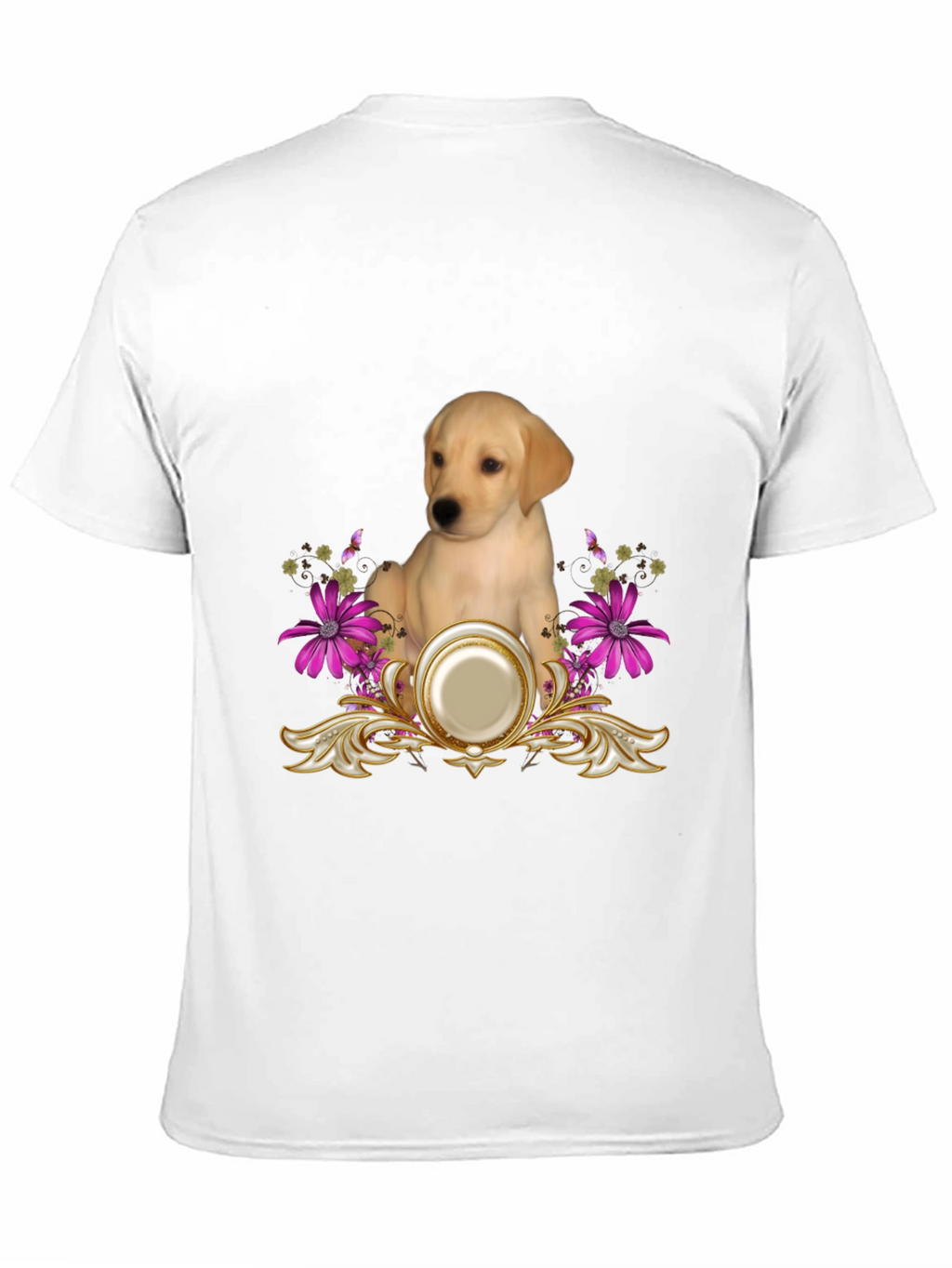 Labrador Puppy & Floral T-Shirt