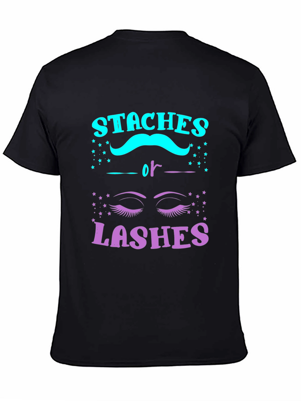 Staches or Lashes Gender Reveal T-Shirt