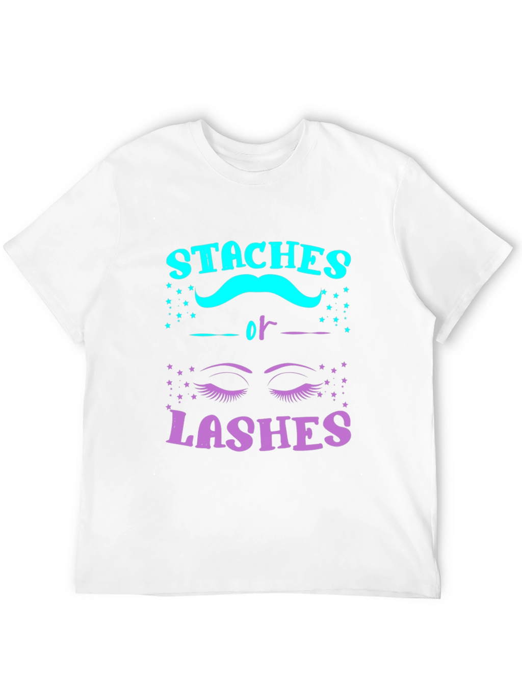Staches or Lashes Gender Reveal T-Shirt