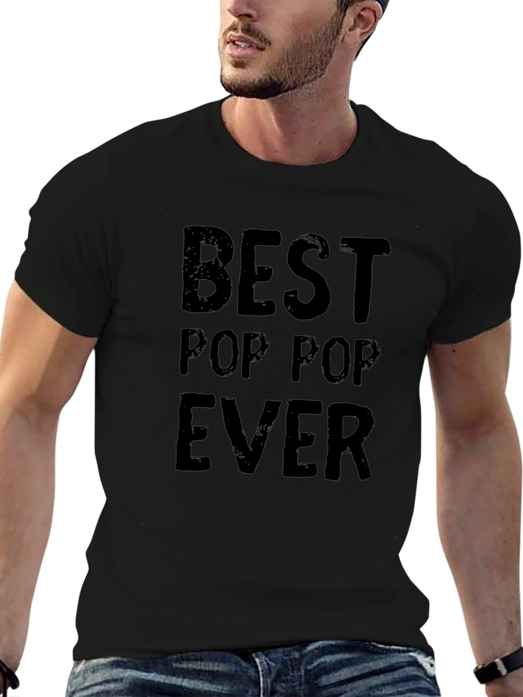 Best Pop Pop Ever Black Graphic T-Shirt