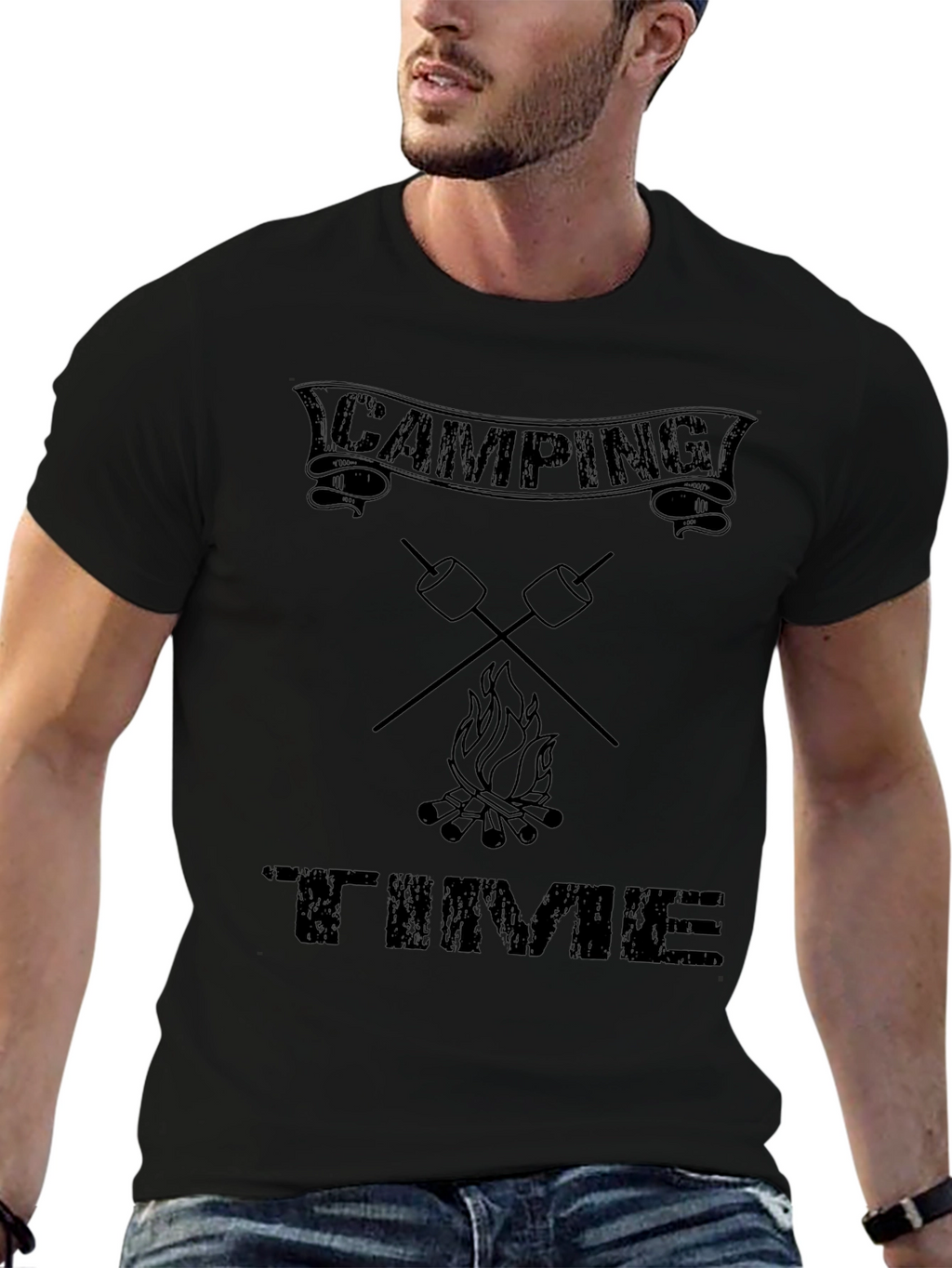 Camping Time Graphic Tee - Black