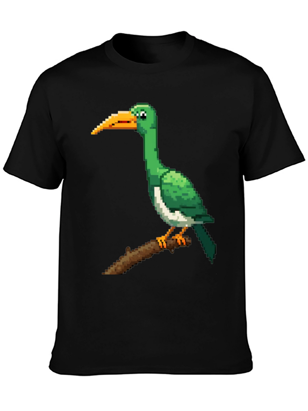 Pixel Bird Tee - Retro Gaming Style Black T-Shirt